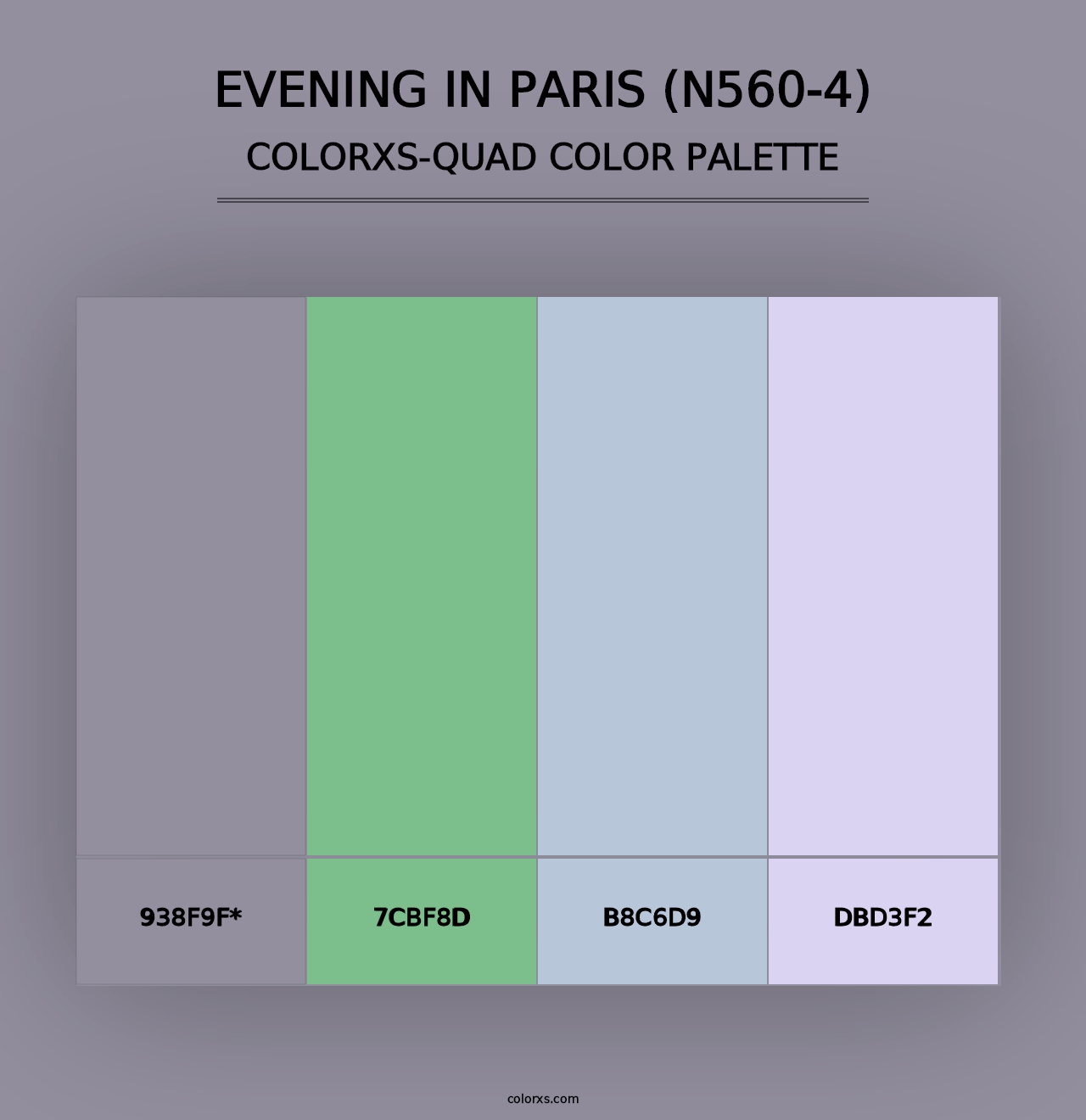 Evening In Paris (N560-4) - Colorxs Quad Palette