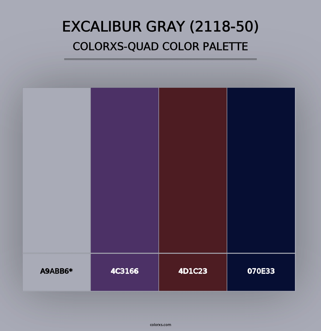 Excalibur Gray (2118-50) - Colorxs Quad Palette