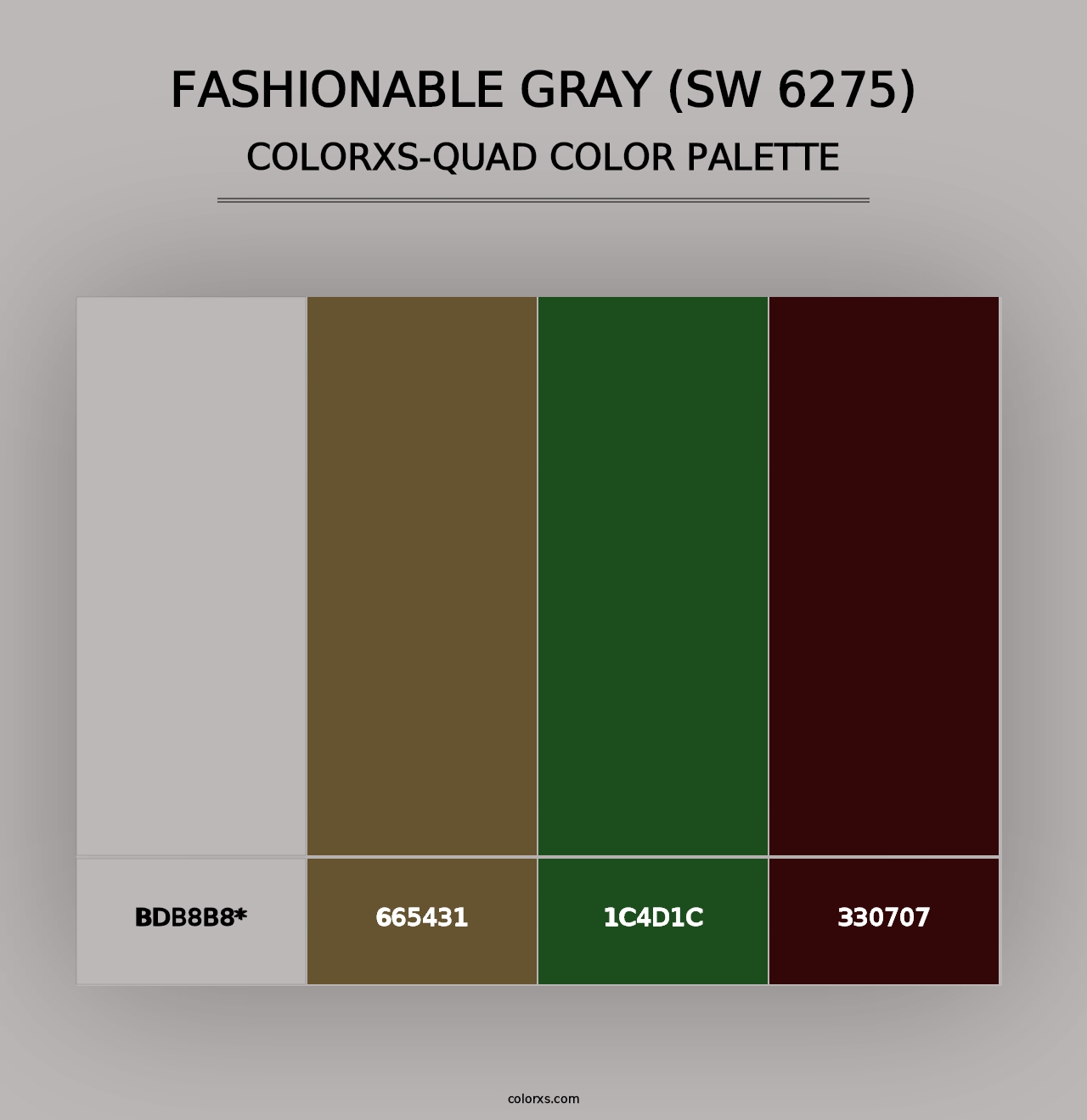 Fashionable Gray (SW 6275) - Colorxs Quad Palette