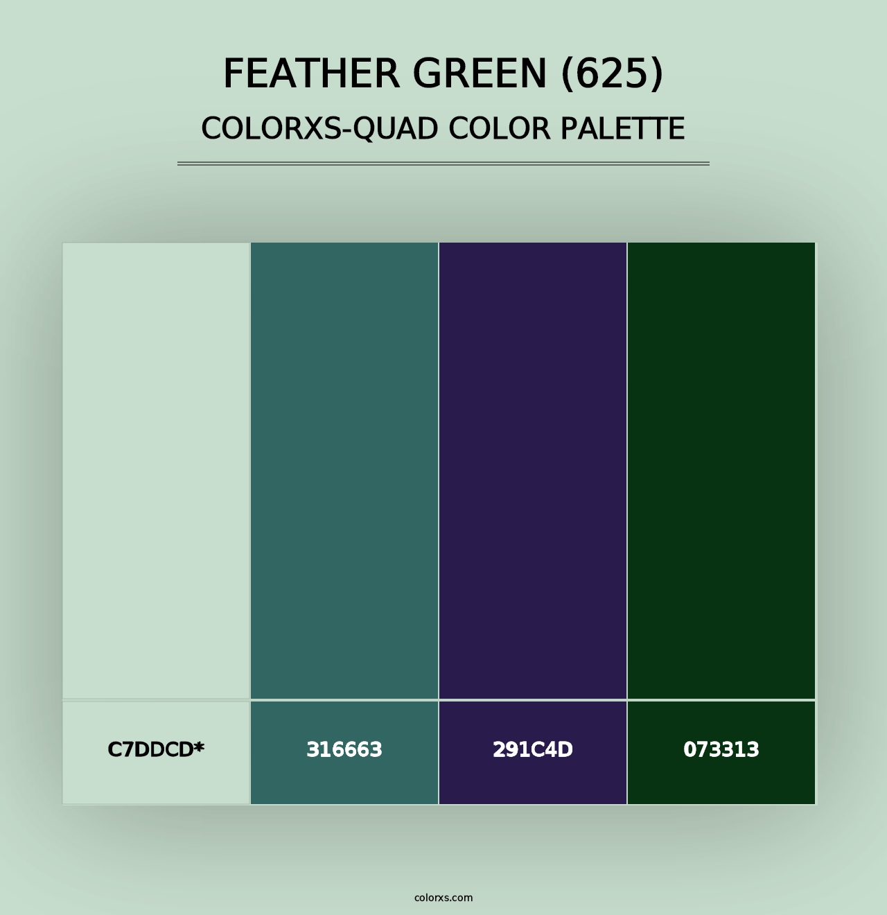 Feather Green (625) - Colorxs Quad Palette