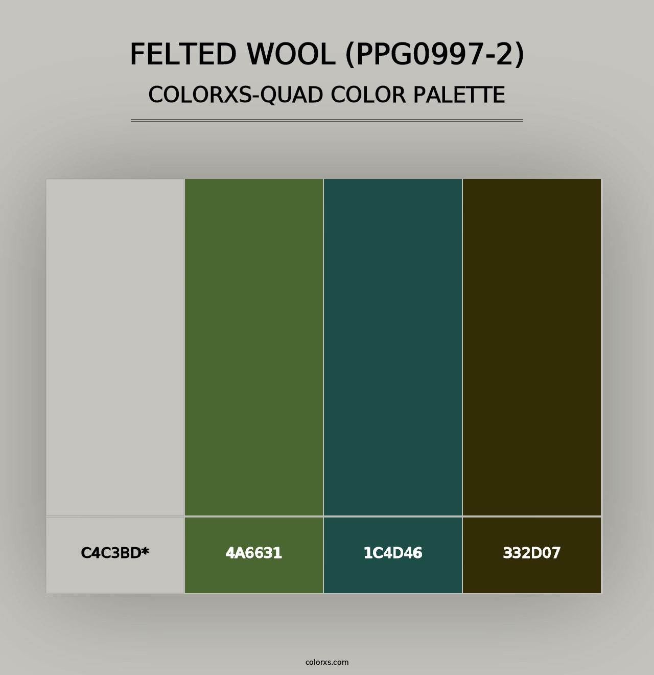 Felted Wool (PPG0997-2) - Colorxs Quad Palette