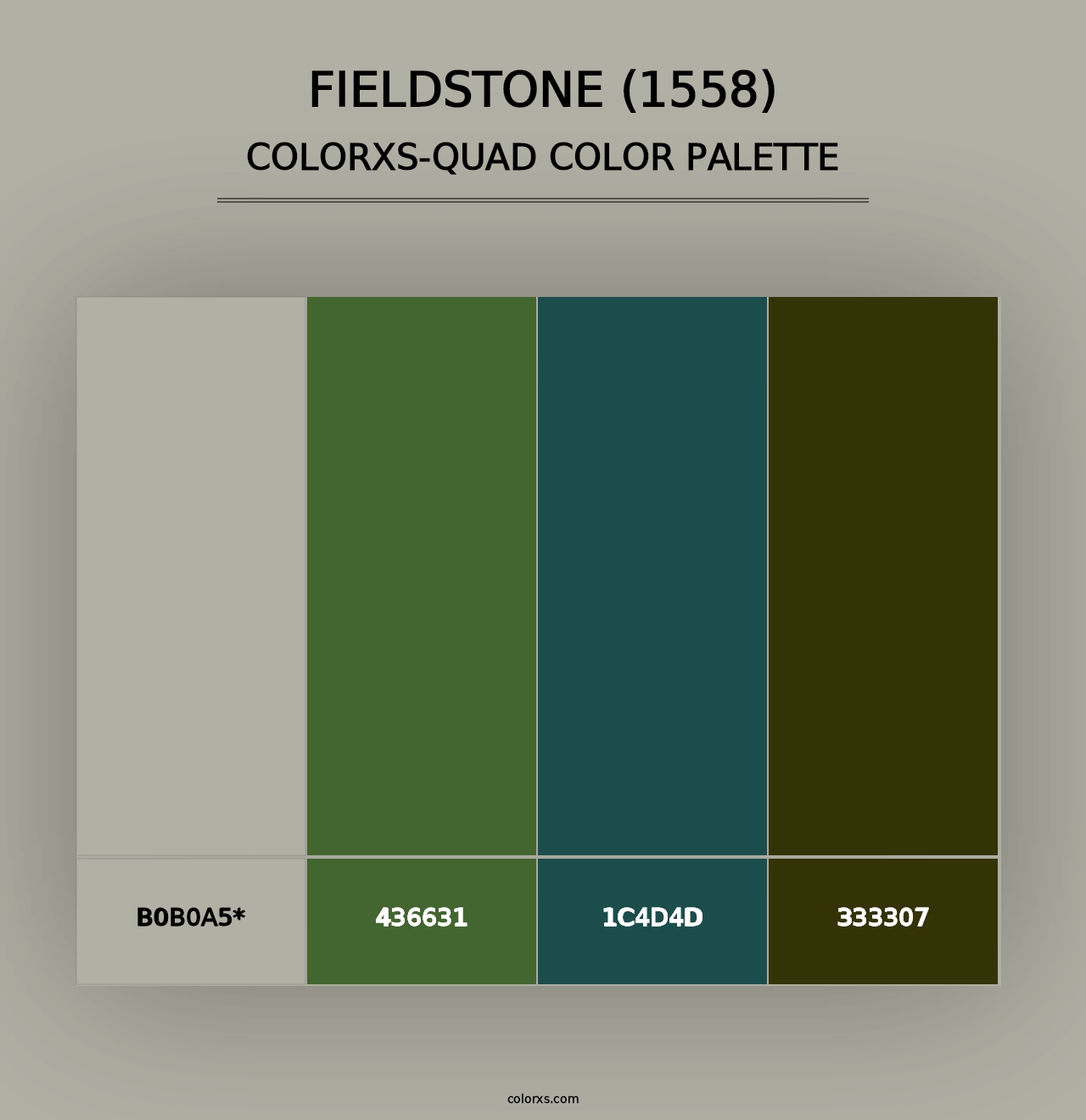 Fieldstone (1558) - Colorxs Quad Palette