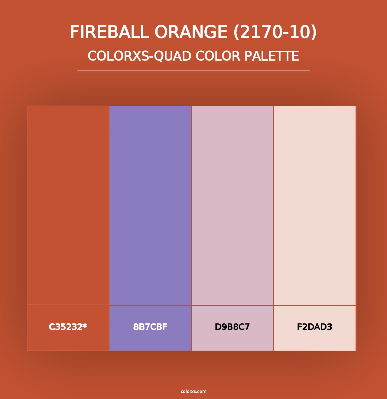 Fireball Orange (2170-10) - Colorxs Quad Palette