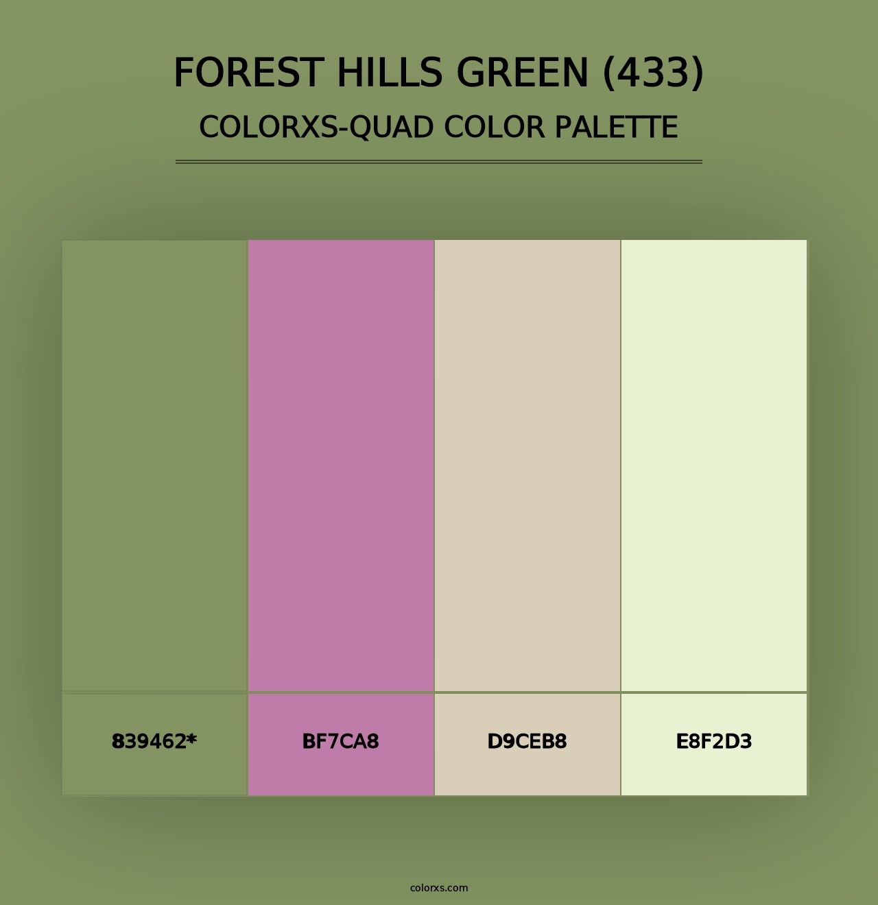 Forest Hills Green (433) - Colorxs Quad Palette