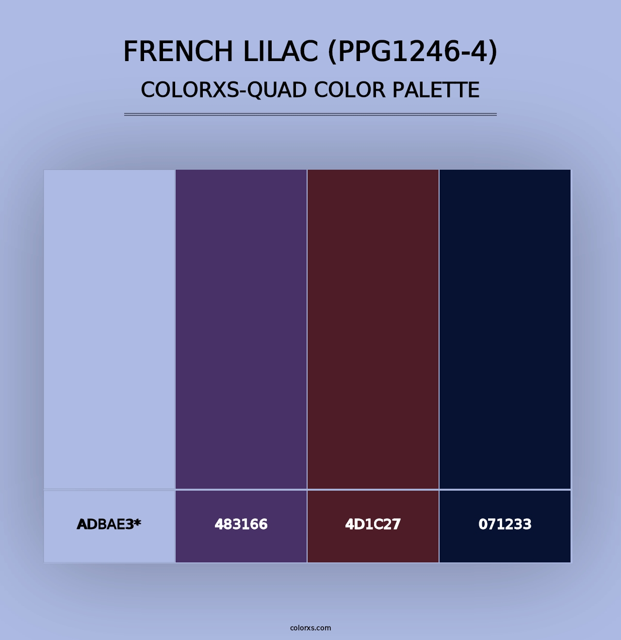 French Lilac (PPG1246-4) - Colorxs Quad Palette