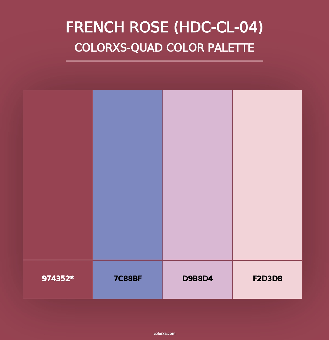 French Rose (HDC-CL-04) - Colorxs Quad Palette