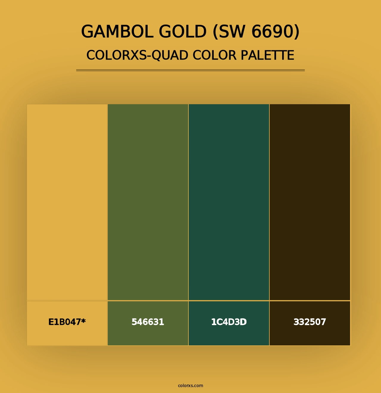 Gambol Gold (SW 6690) - Colorxs Quad Palette