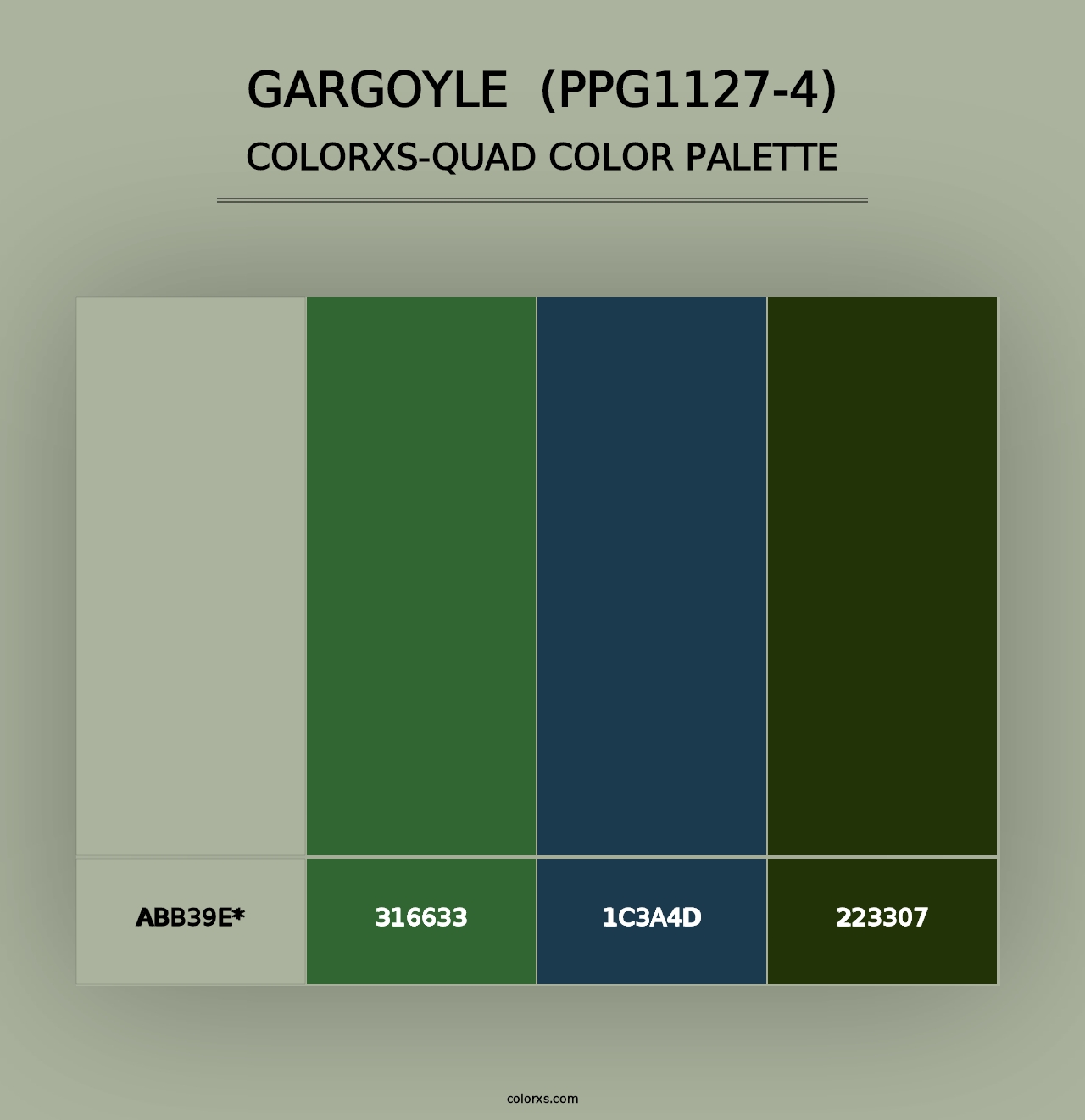 Gargoyle  (PPG1127-4) - Colorxs Quad Palette