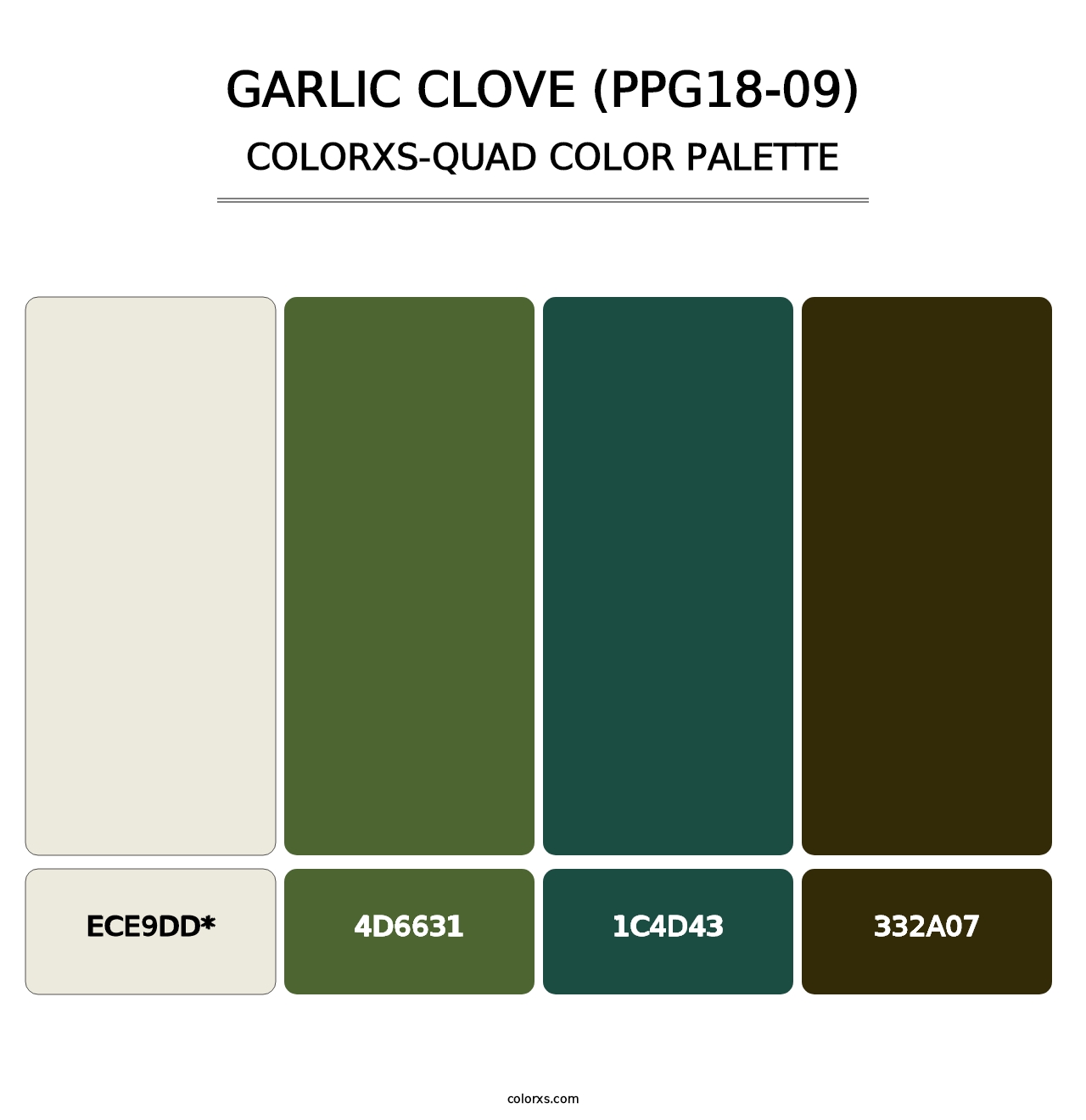 Garlic Clove (PPG18-09) - Colorxs Quad Palette