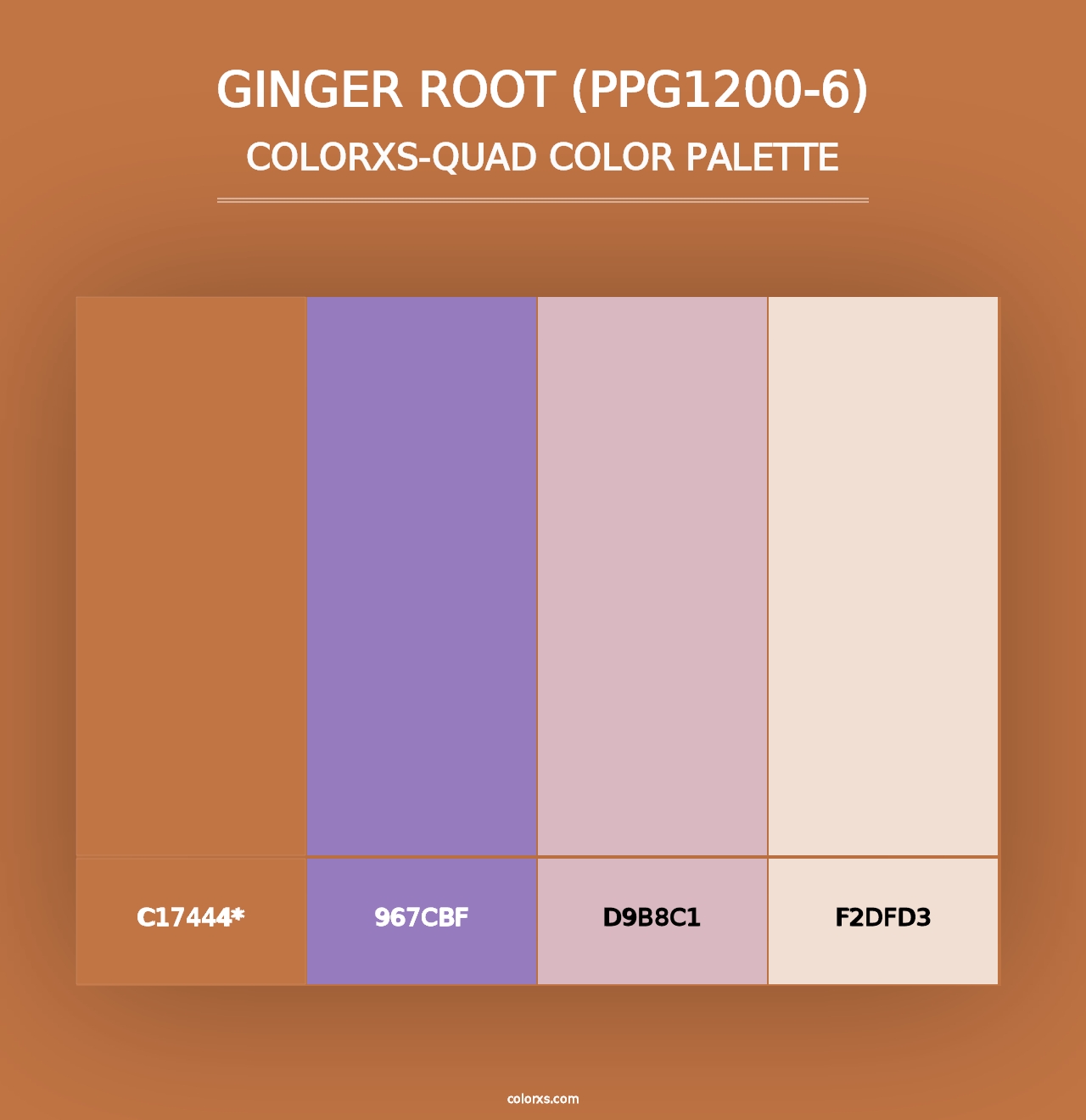 Ginger Root (PPG1200-6) - Colorxs Quad Palette