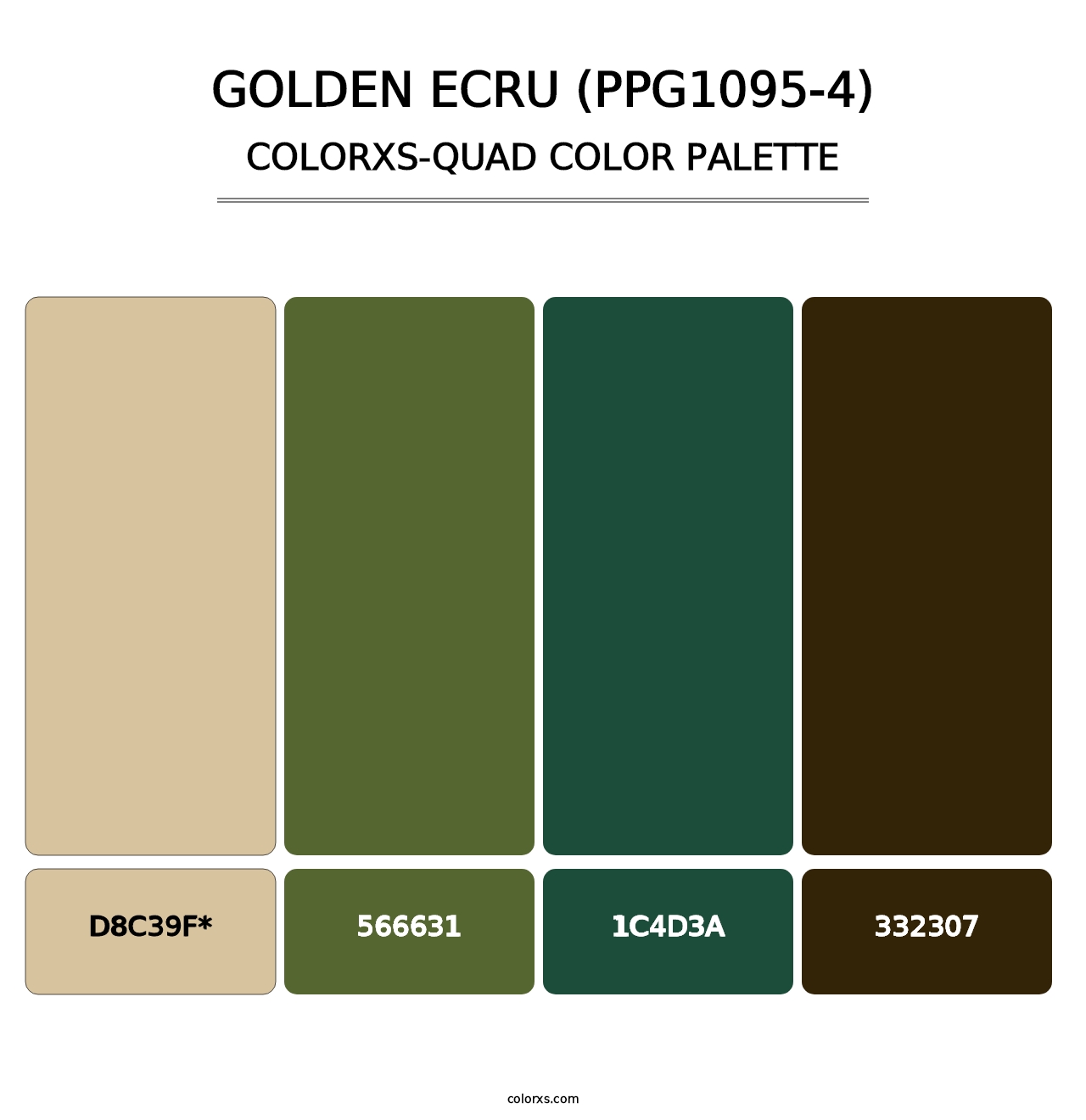 Golden Ecru (PPG1095-4) - Colorxs Quad Palette