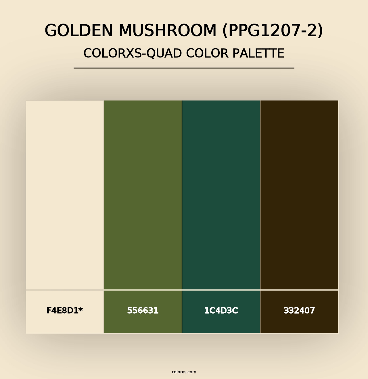 Golden Mushroom (PPG1207-2) - Colorxs Quad Palette