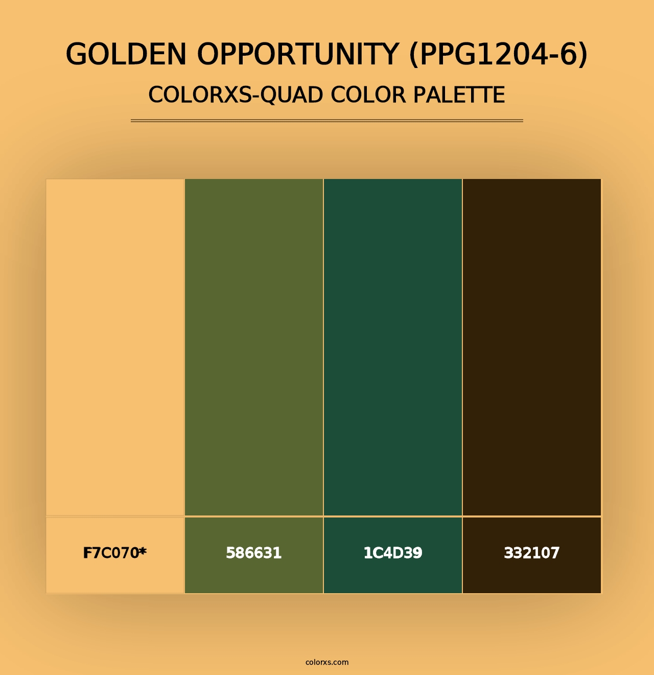 Golden Opportunity (PPG1204-6) - Colorxs Quad Palette