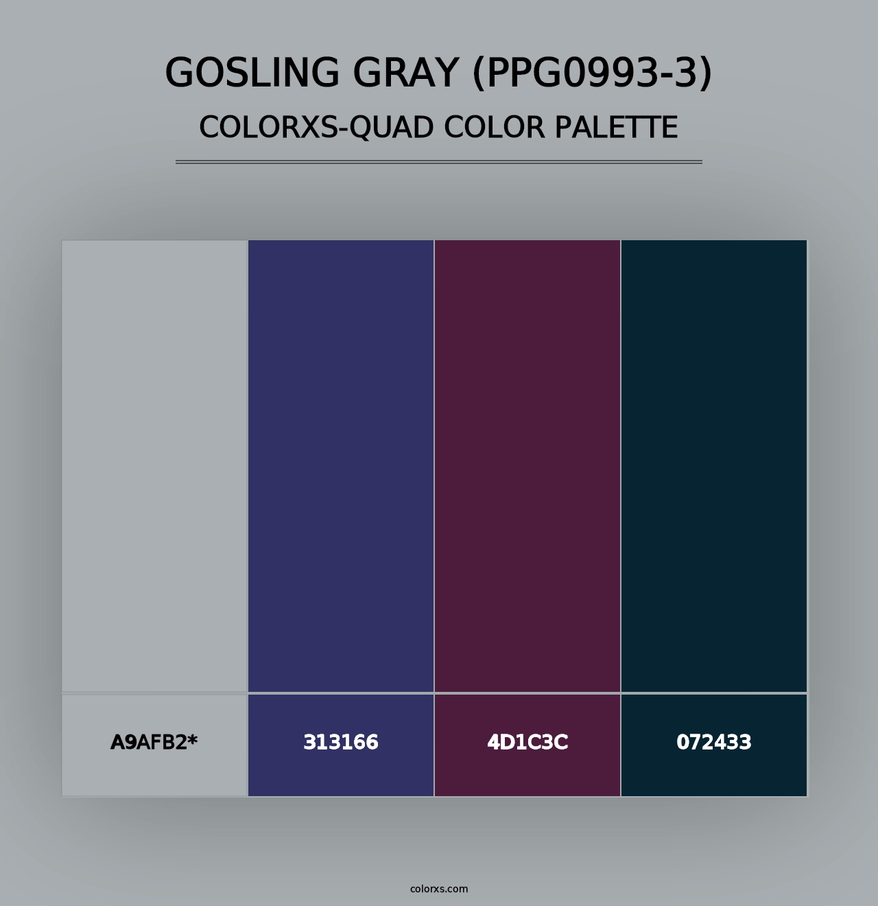 Gosling Gray (PPG0993-3) - Colorxs Quad Palette