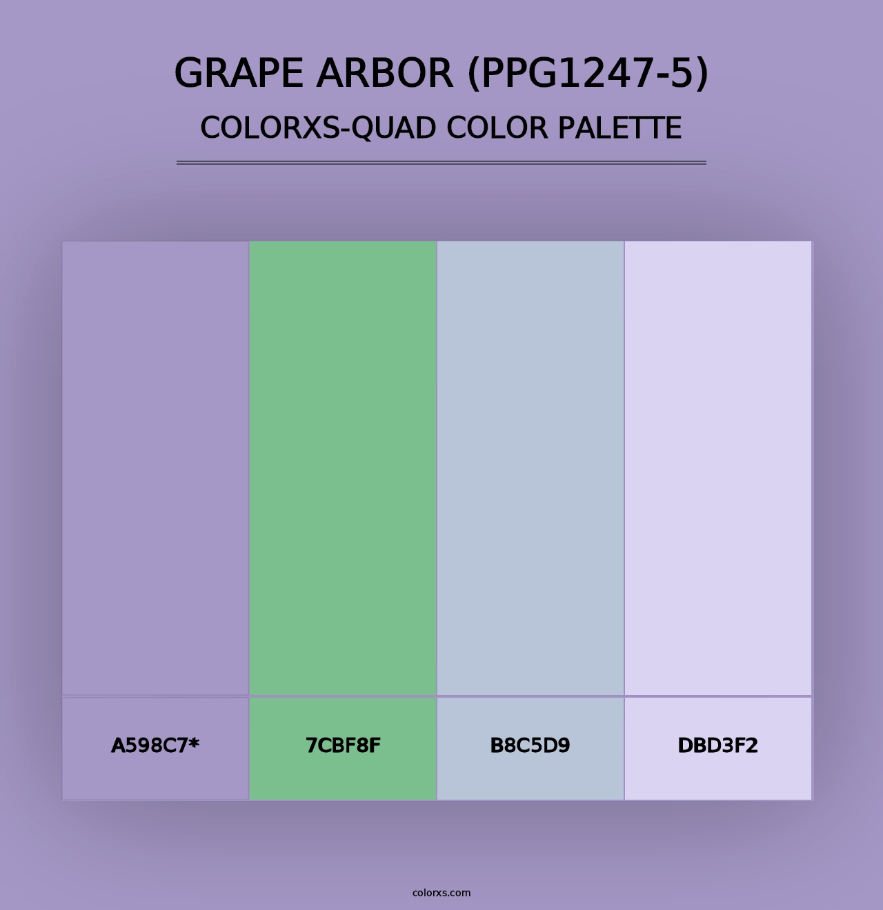 Grape Arbor (PPG1247-5) - Colorxs Quad Palette