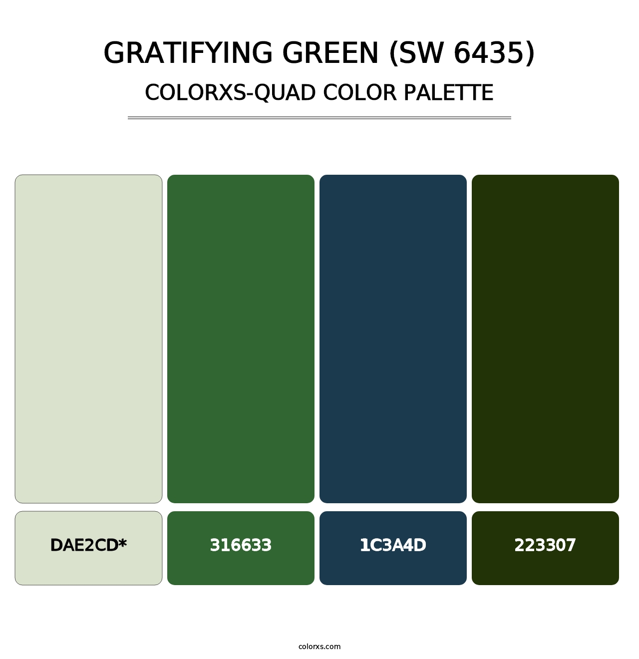 Gratifying Green (SW 6435) - Colorxs Quad Palette