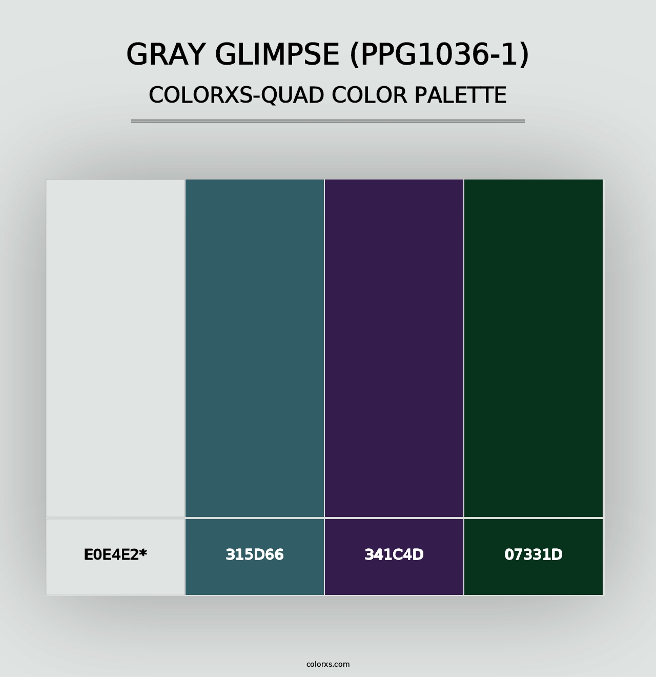 Gray Glimpse (PPG1036-1) - Colorxs Quad Palette