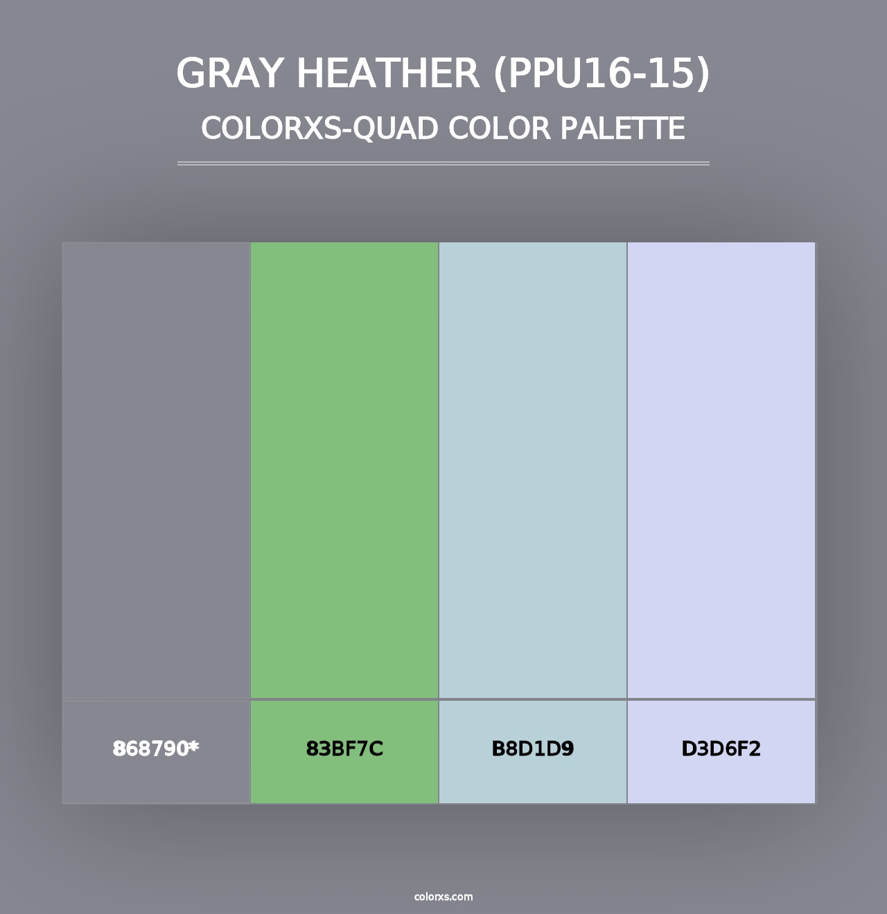 Gray Heather (PPU16-15) - Colorxs Quad Palette