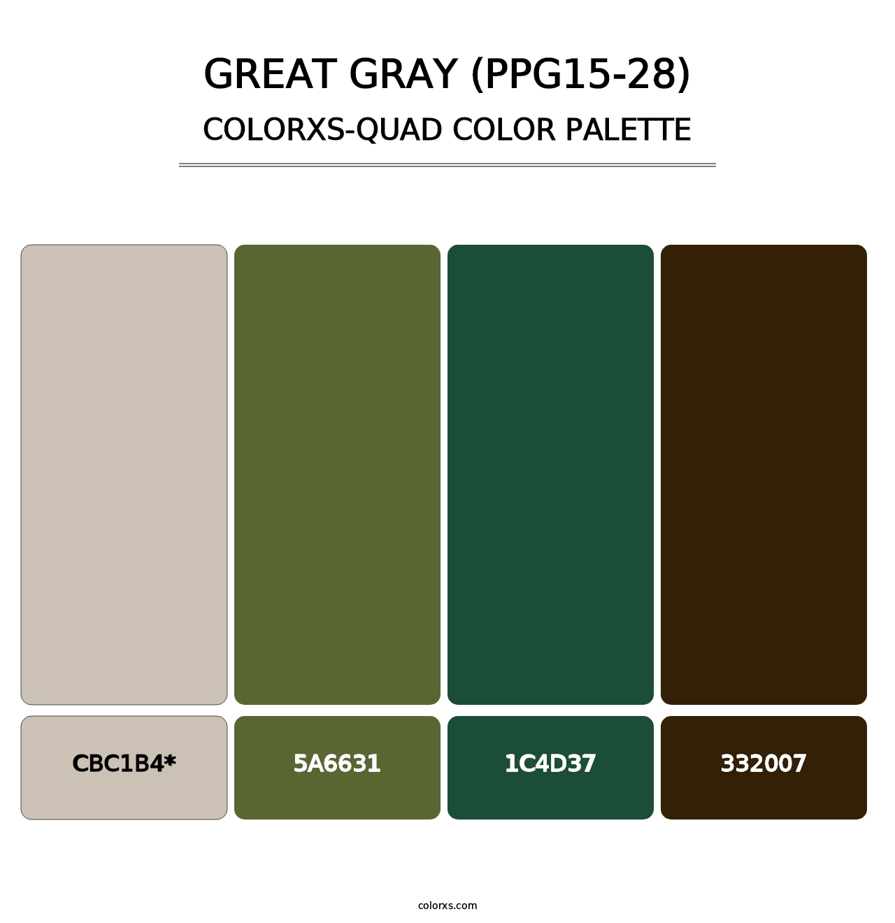 Great Gray (PPG15-28) - Colorxs Quad Palette