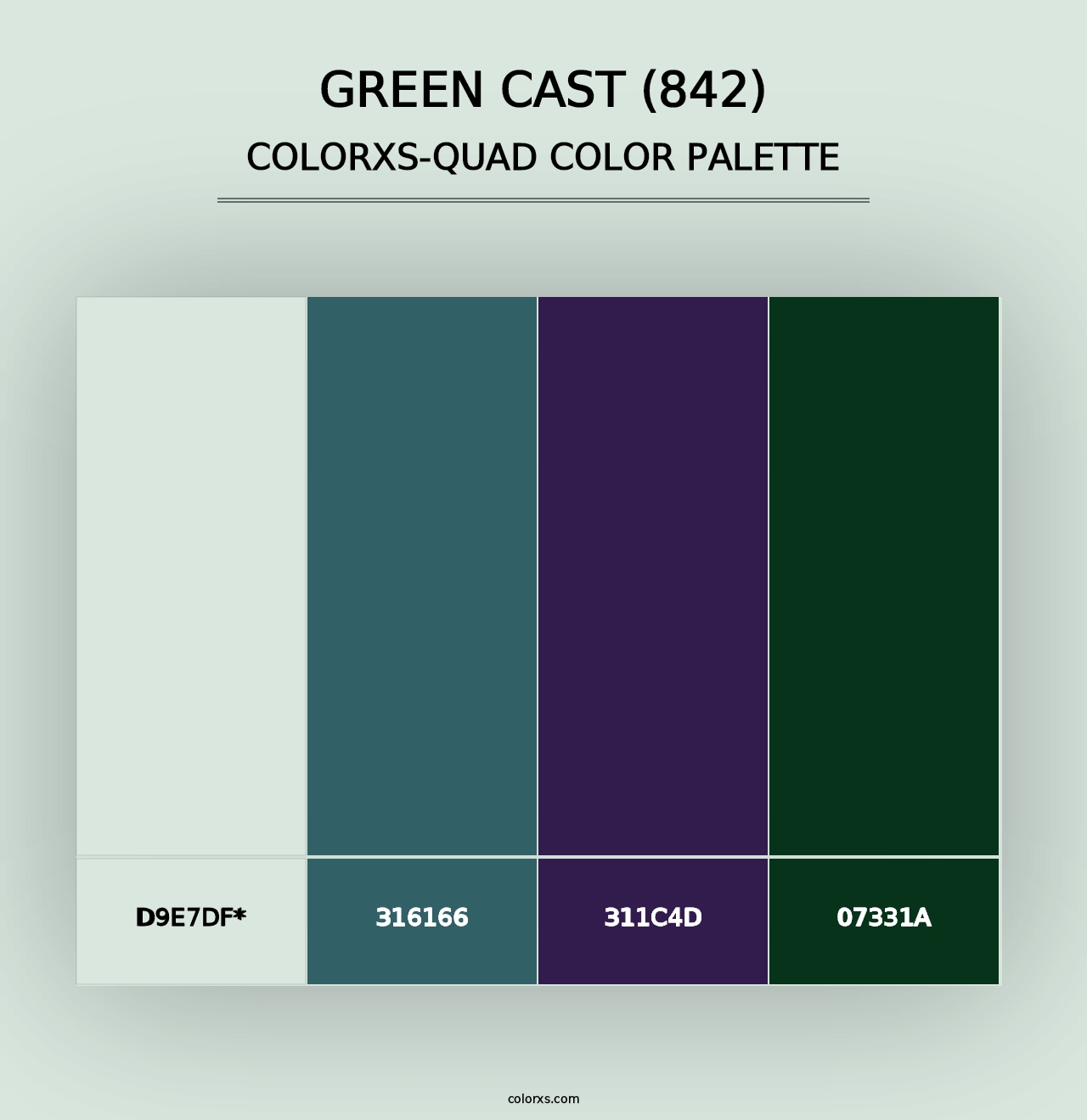 Green Cast (842) - Colorxs Quad Palette