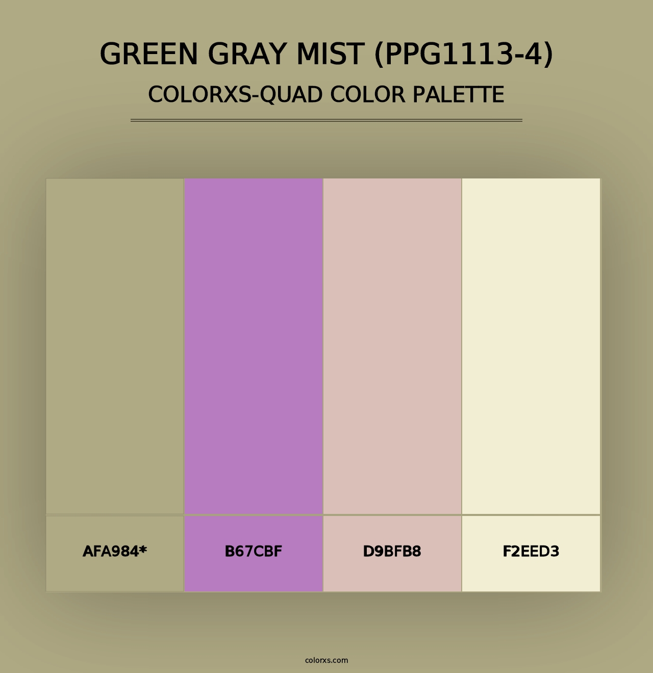 Green Gray Mist (PPG1113-4) - Colorxs Quad Palette