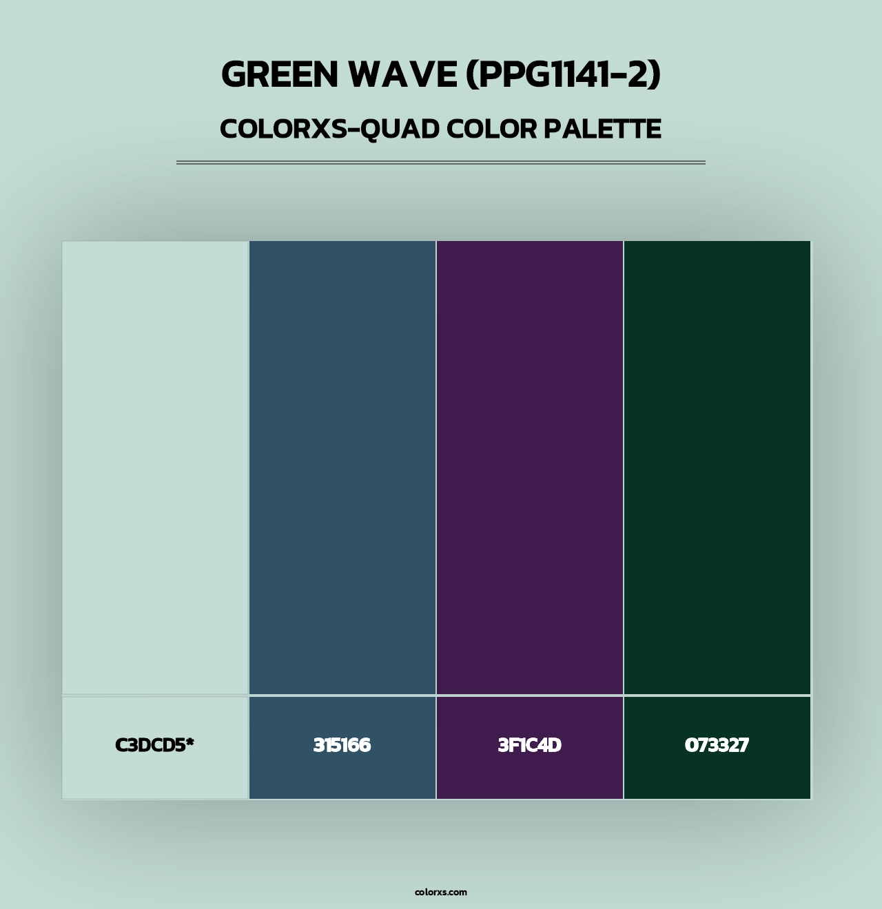 Green Wave (PPG1141-2) - Colorxs Quad Palette