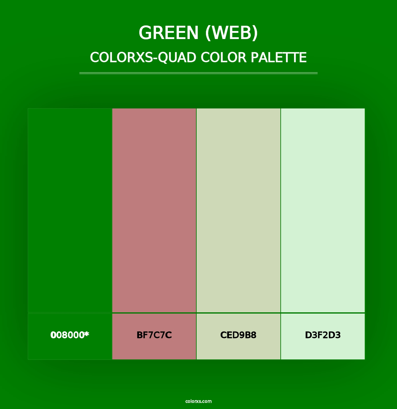 Green (Web) - Colorxs Quad Palette