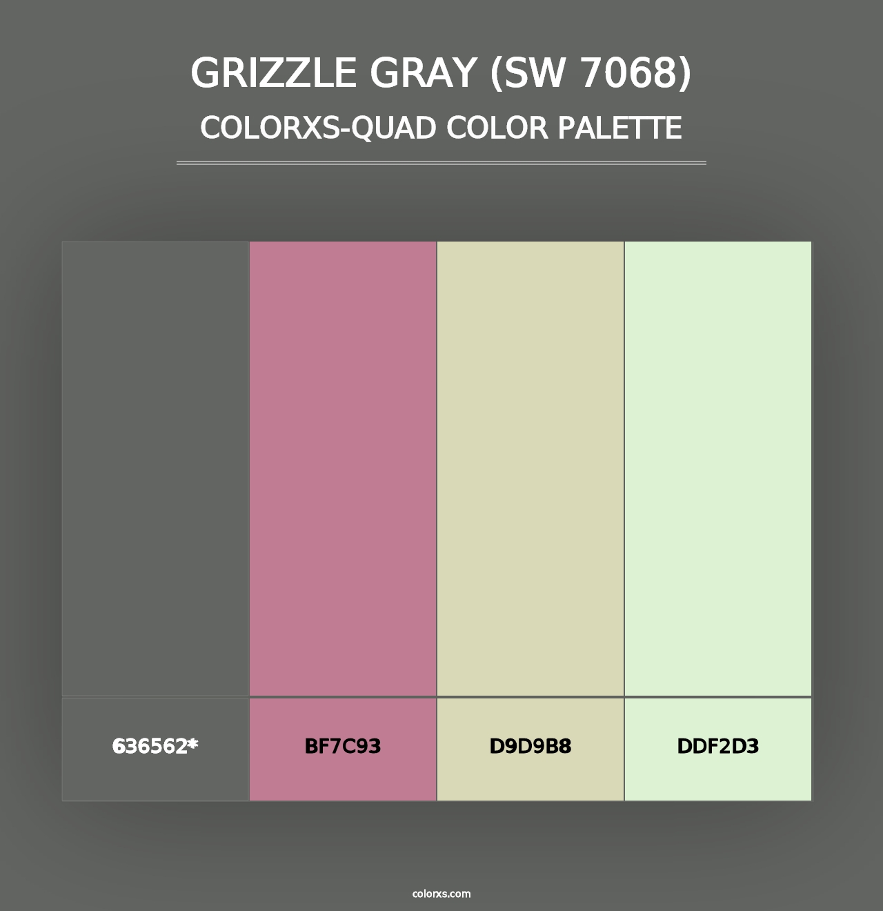 Grizzle Gray (SW 7068) - Colorxs Quad Palette