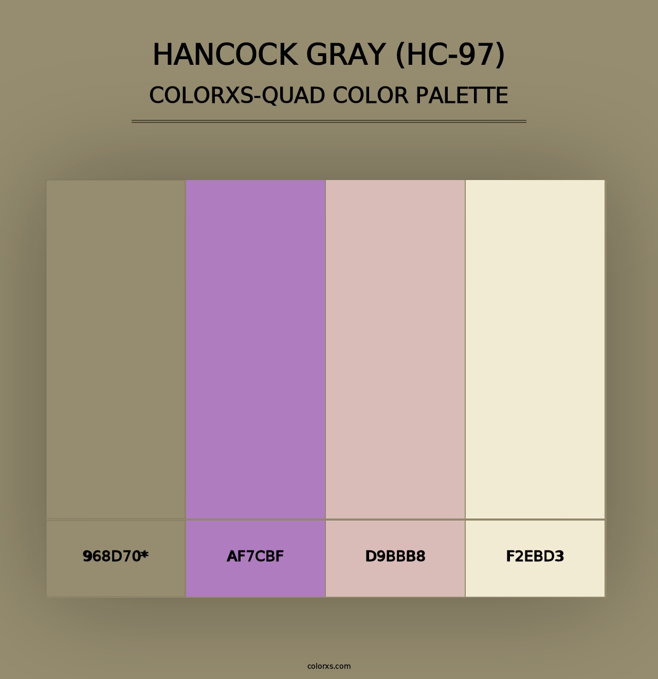 Hancock Gray (HC-97) - Colorxs Quad Palette