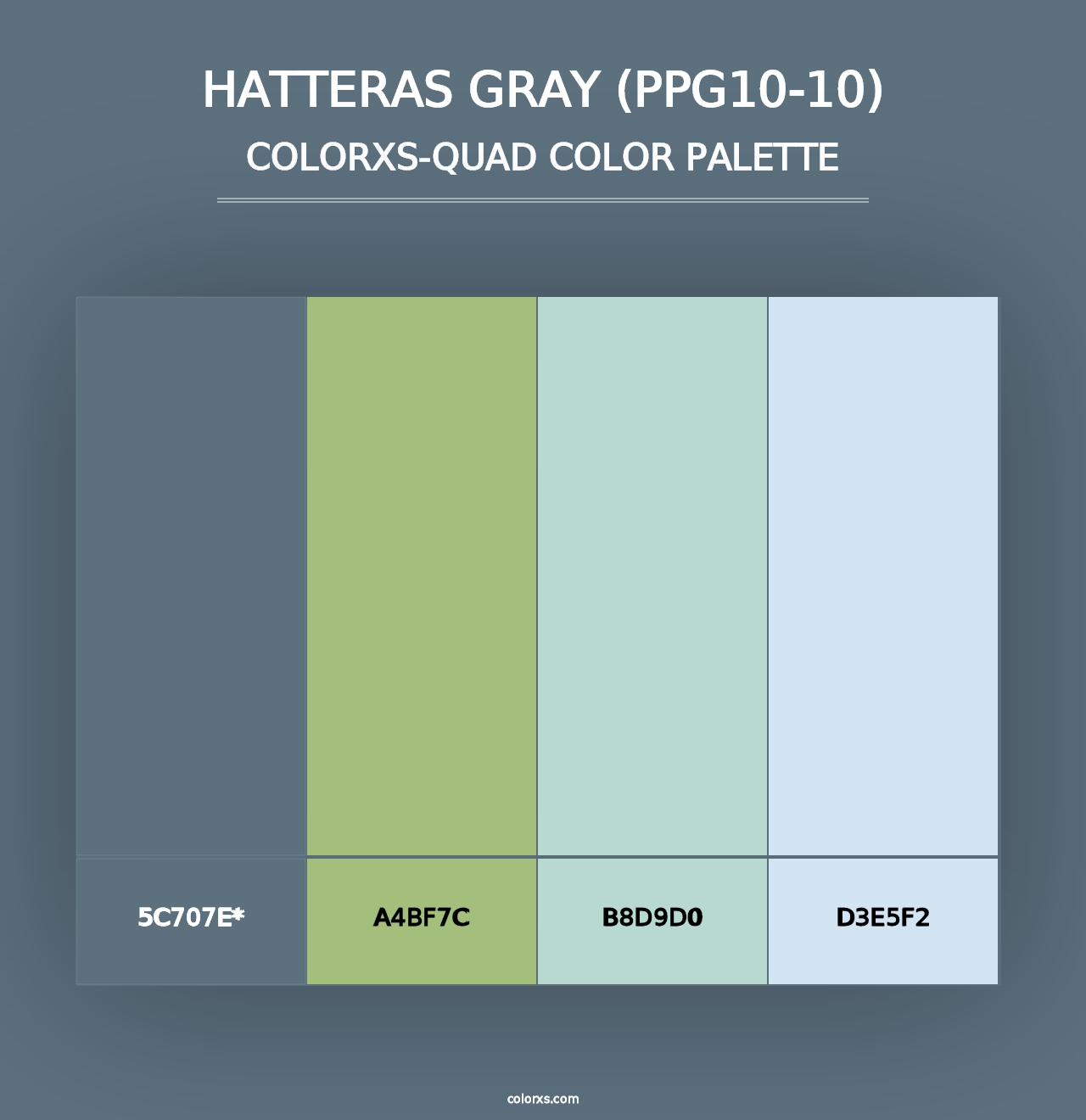 Hatteras Gray (PPG10-10) - Colorxs Quad Palette