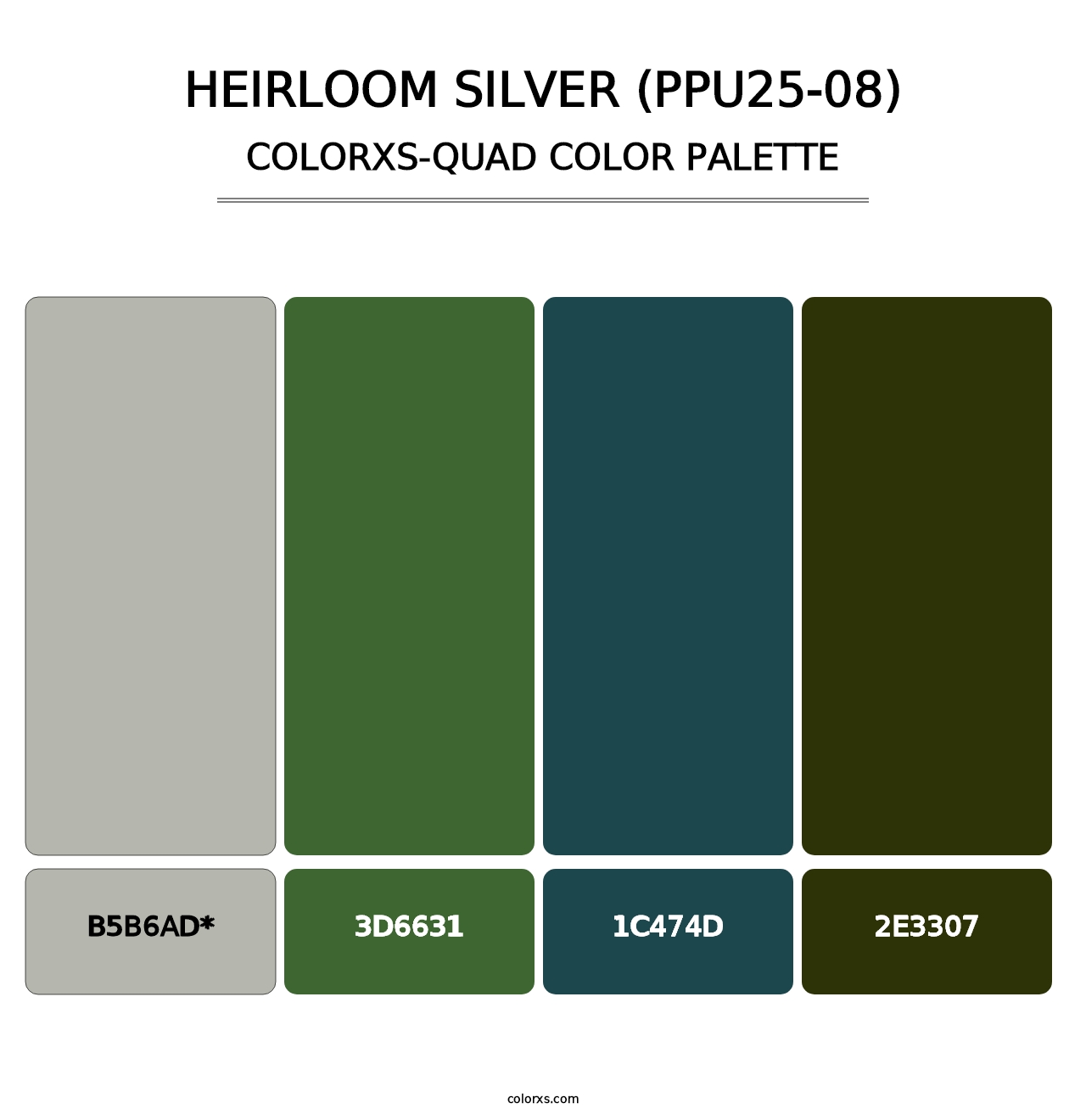 Heirloom Silver (PPU25-08) - Colorxs Quad Palette