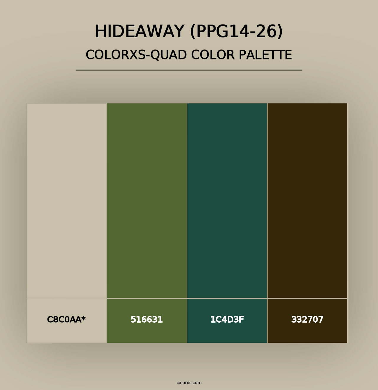 Hideaway (PPG14-26) - Colorxs Quad Palette