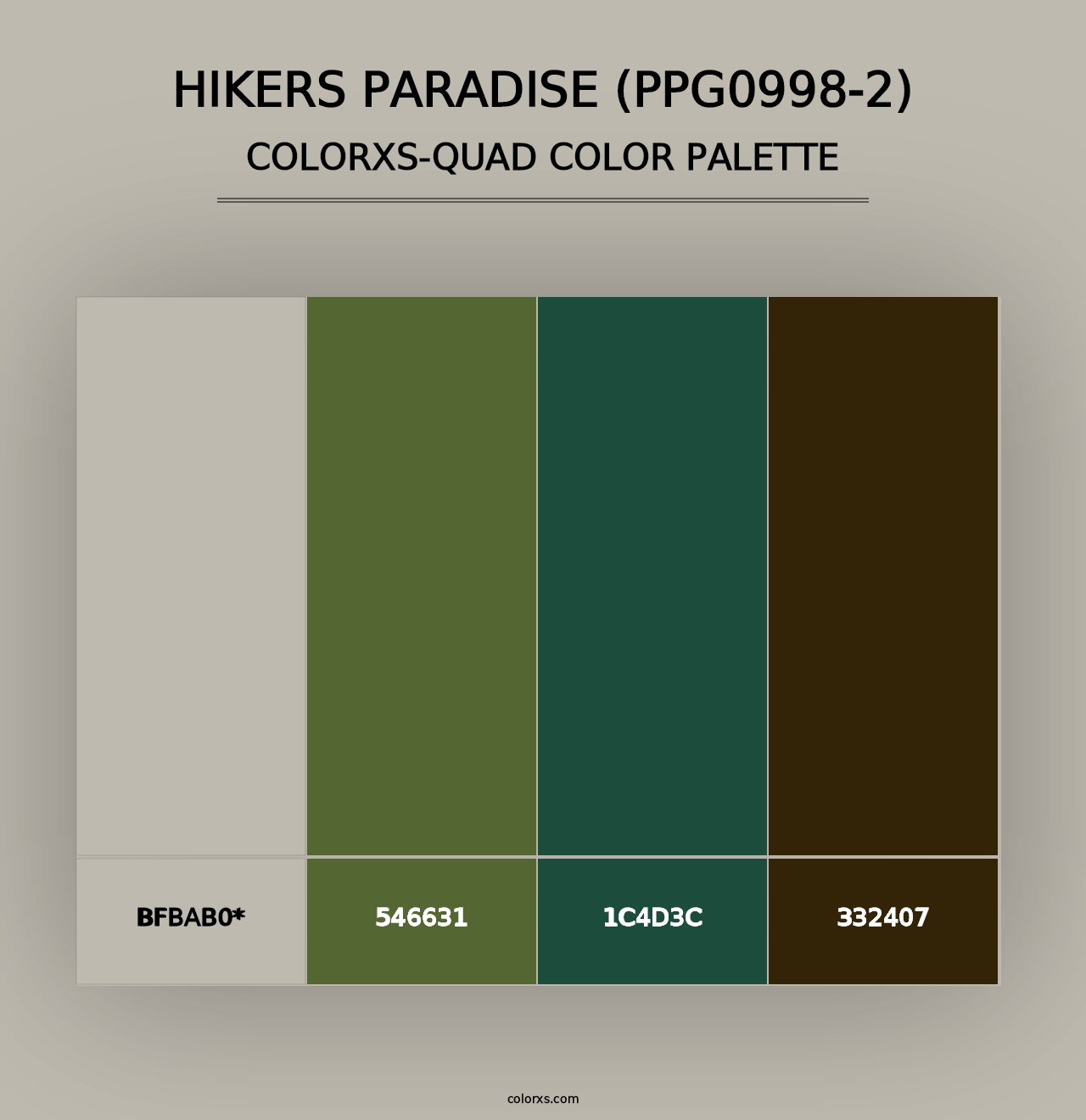 Hikers Paradise (PPG0998-2) - Colorxs Quad Palette