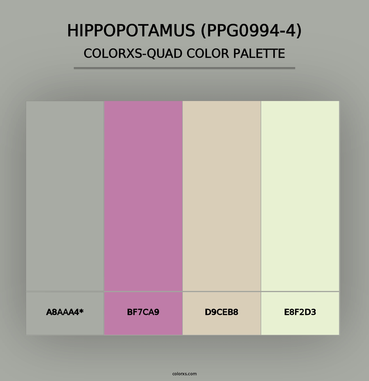 Hippopotamus (PPG0994-4) - Colorxs Quad Palette