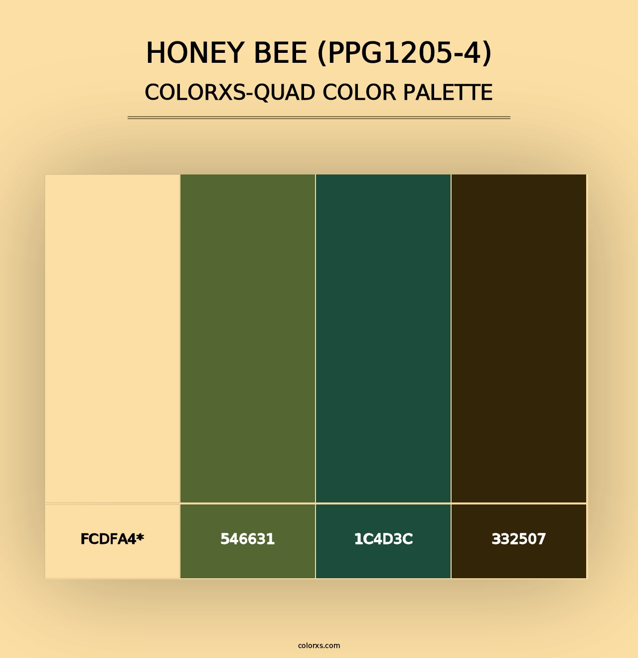 Honey Bee (PPG1205-4) - Colorxs Quad Palette