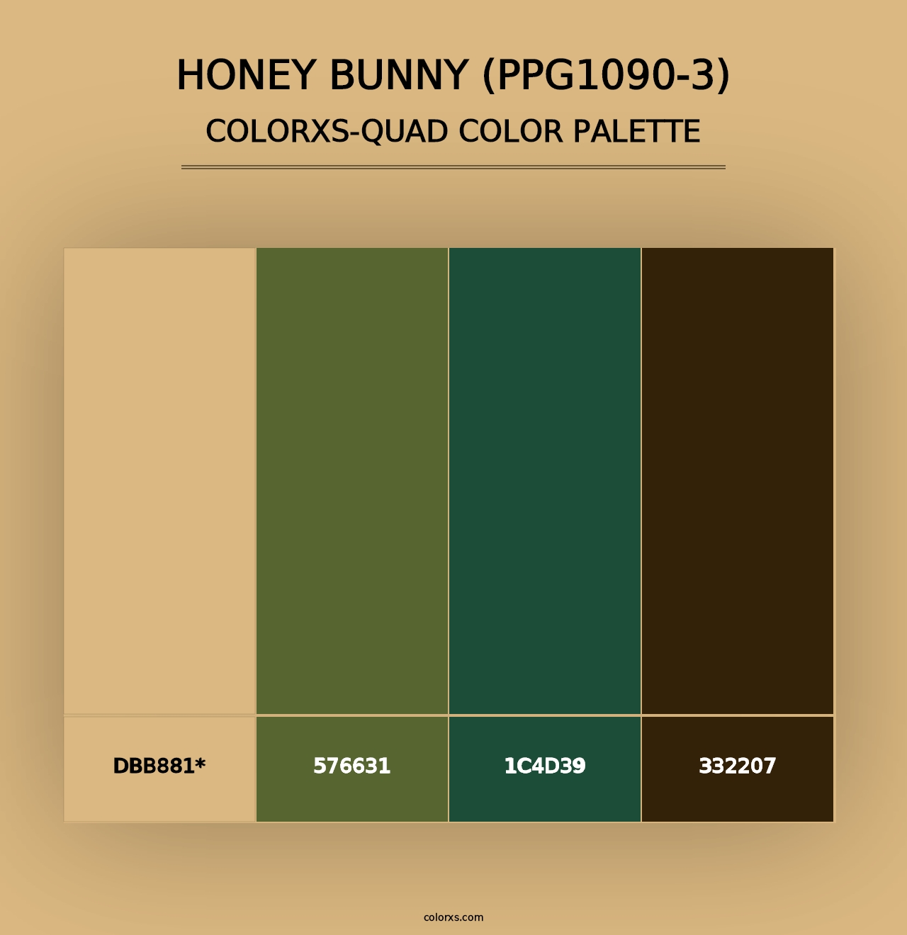 Honey Bunny (PPG1090-3) - Colorxs Quad Palette