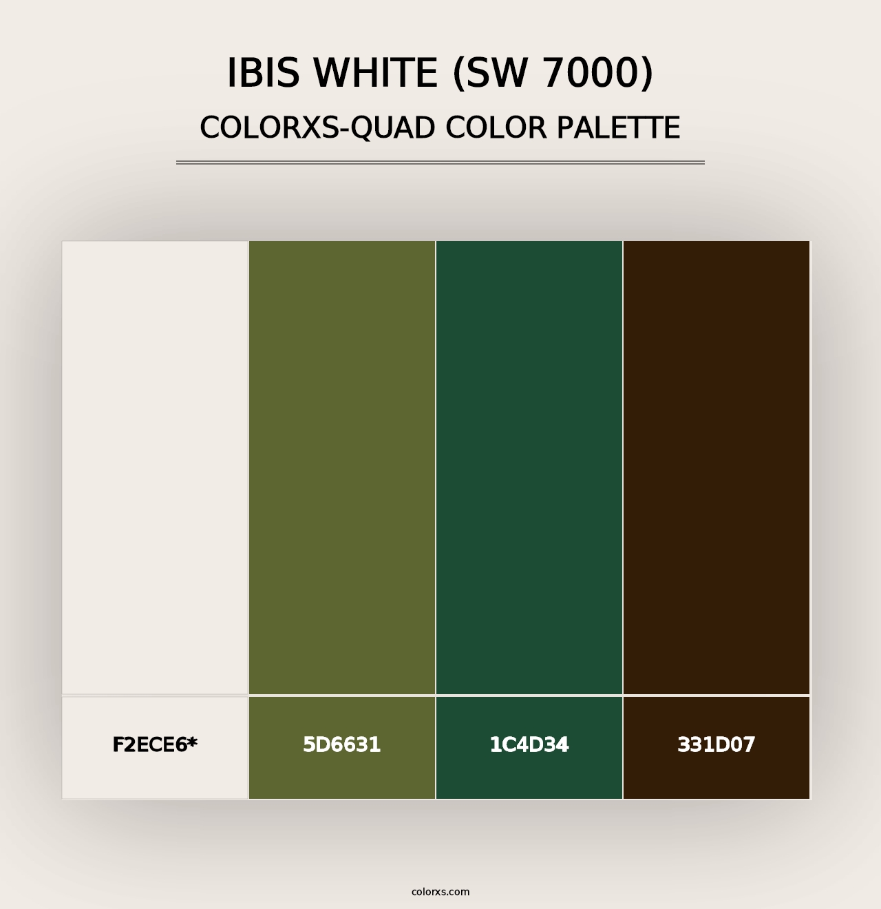 Ibis White (SW 7000) - Colorxs Quad Palette