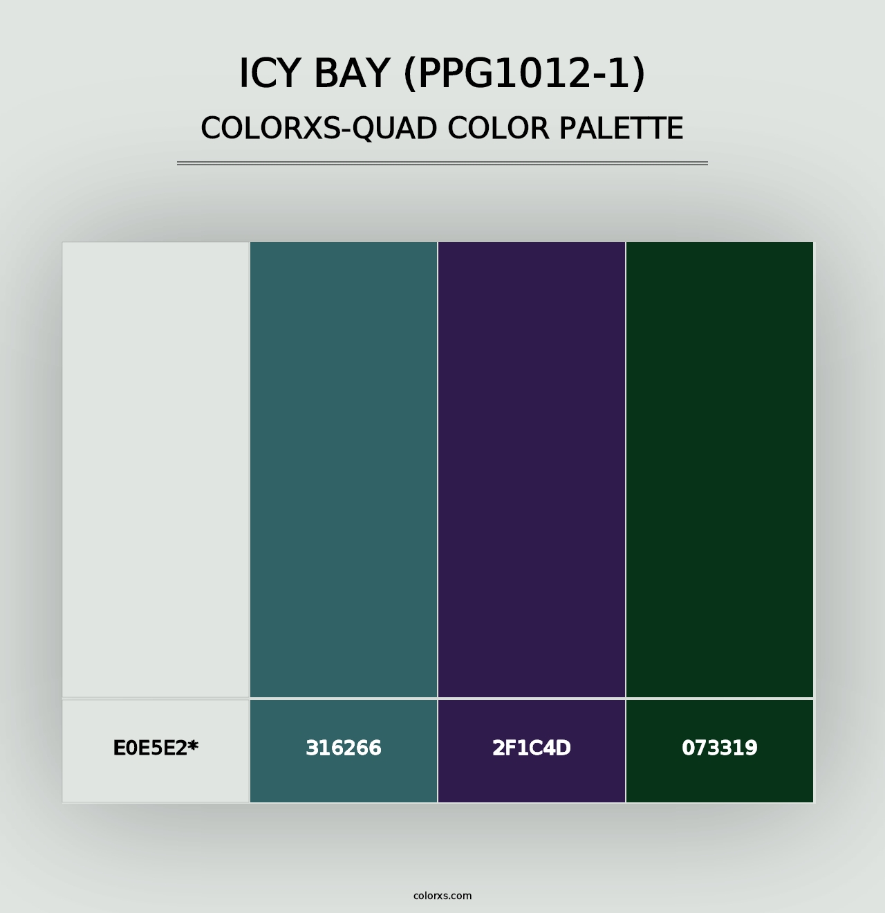 Icy Bay (PPG1012-1) - Colorxs Quad Palette