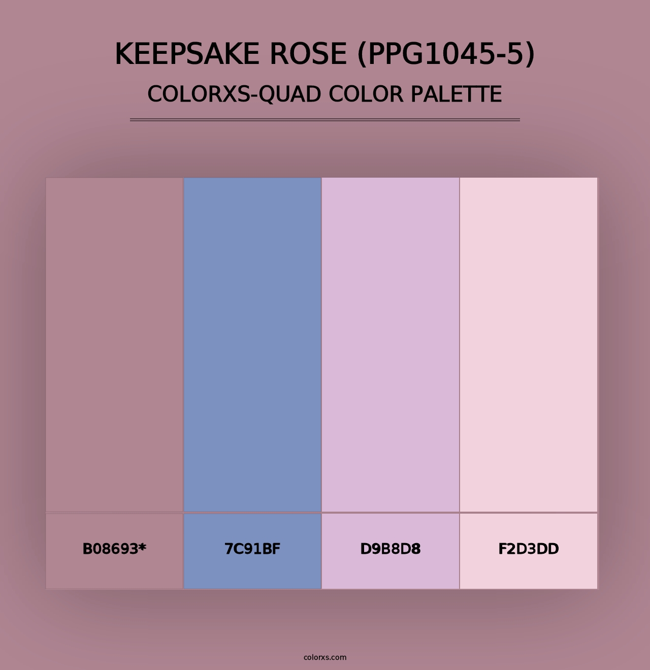 Keepsake Rose (PPG1045-5) - Colorxs Quad Palette