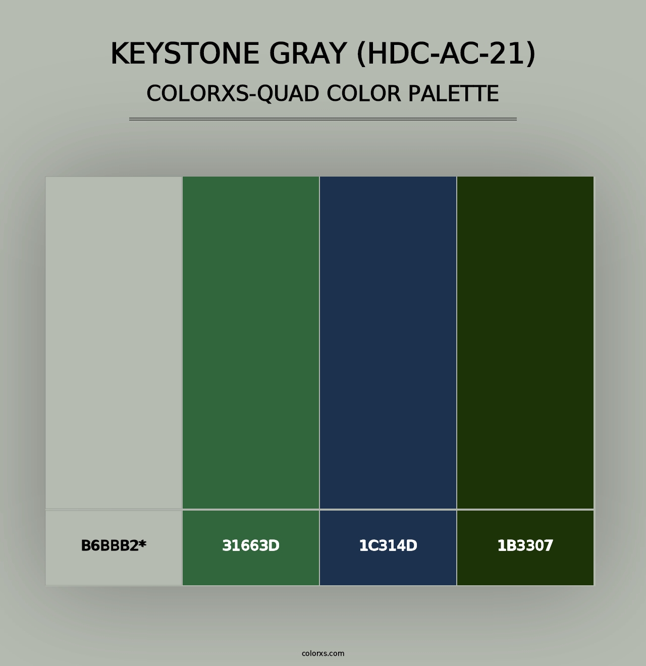 Keystone Gray (HDC-AC-21) - Colorxs Quad Palette