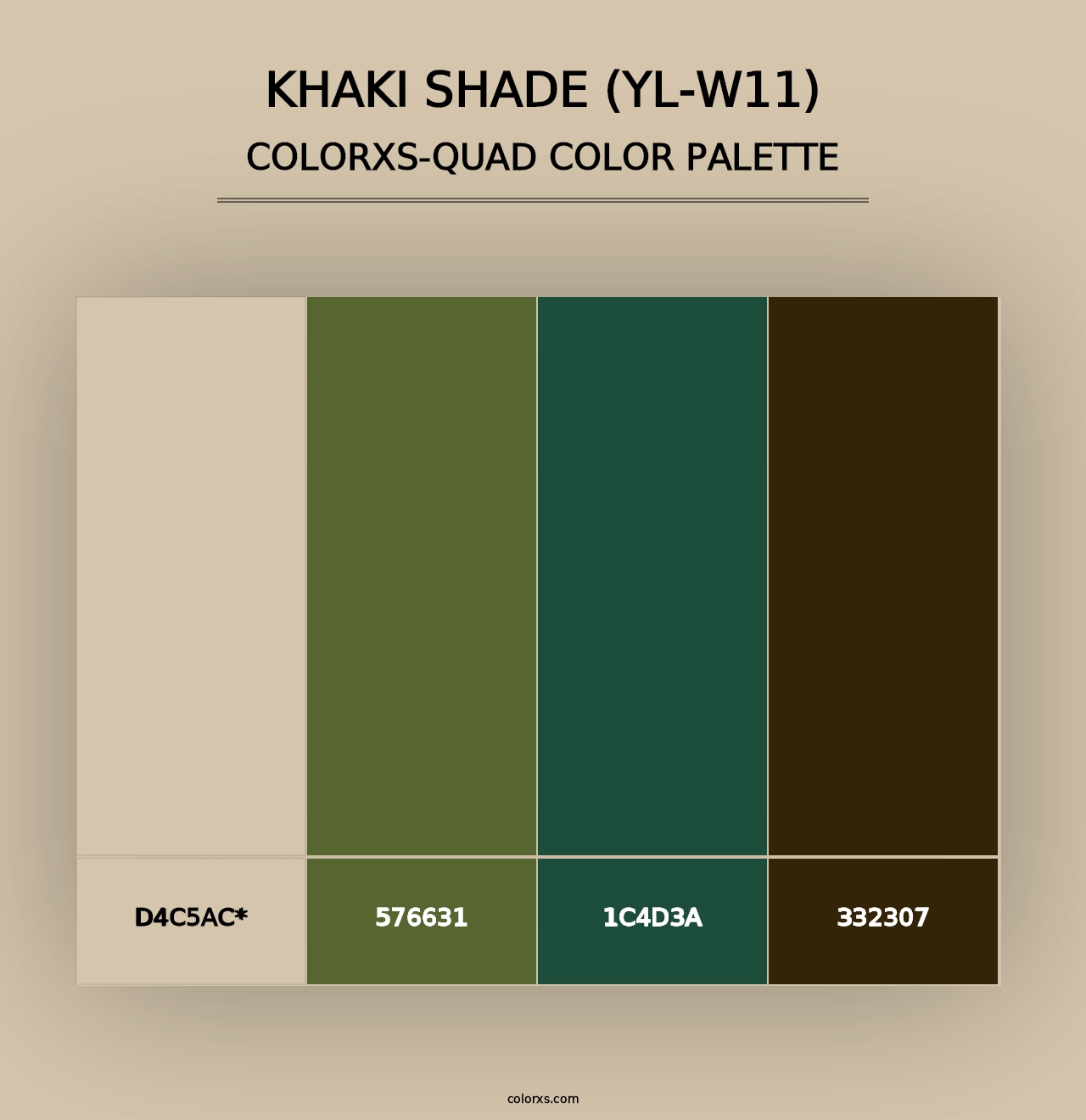 Khaki Shade (YL-W11) - Colorxs Quad Palette