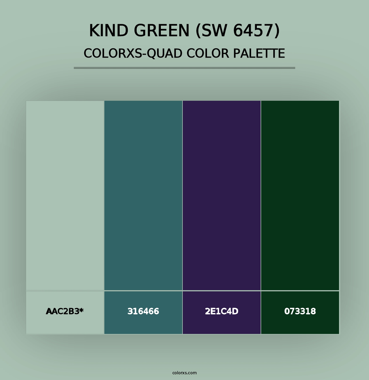 Kind Green (SW 6457) - Colorxs Quad Palette