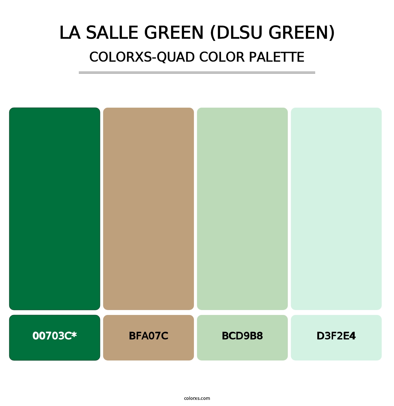 La Salle Green (DLSU Green) - Colorxs Quad Palette