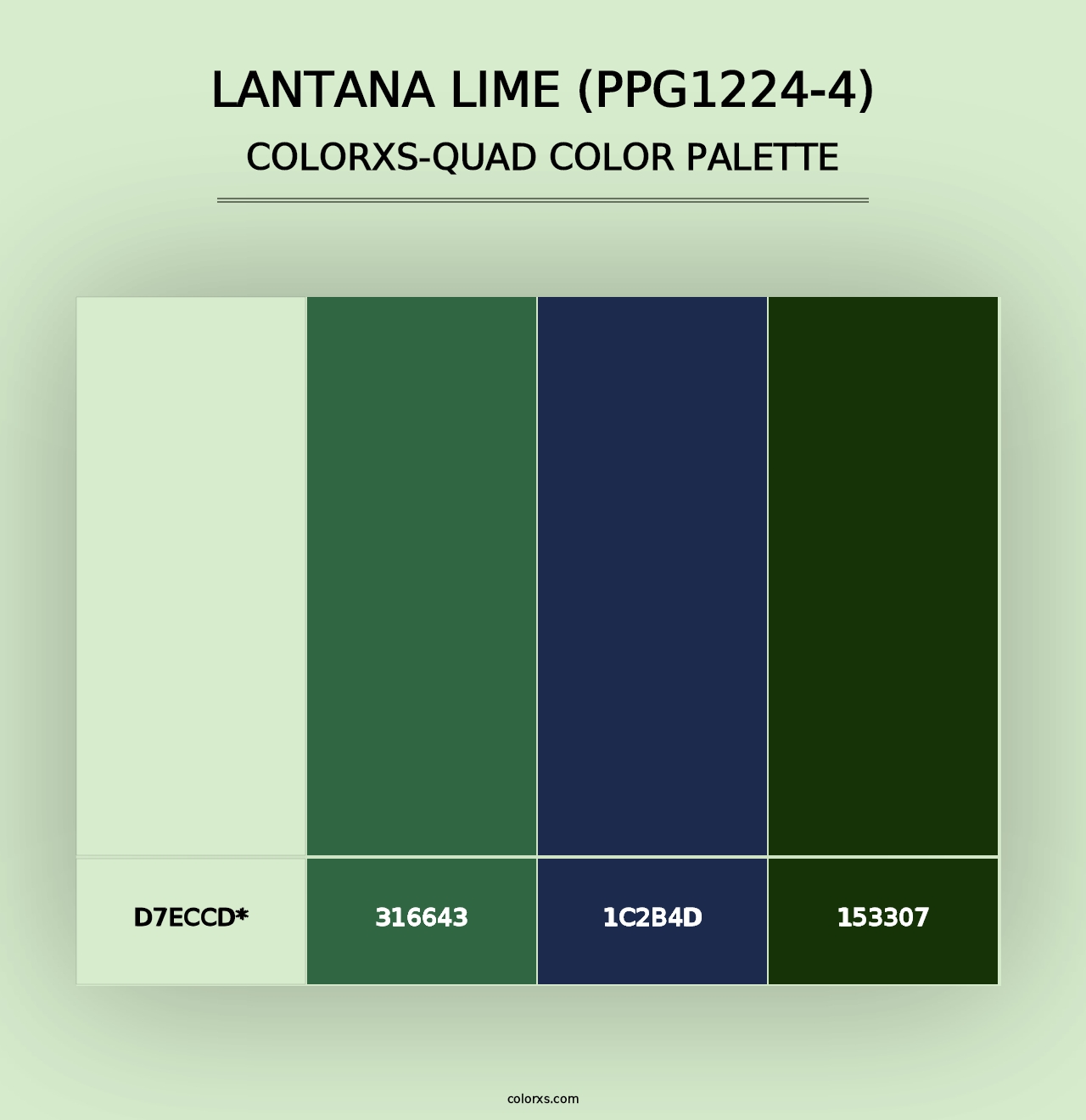 Lantana Lime (PPG1224-4) - Colorxs Quad Palette