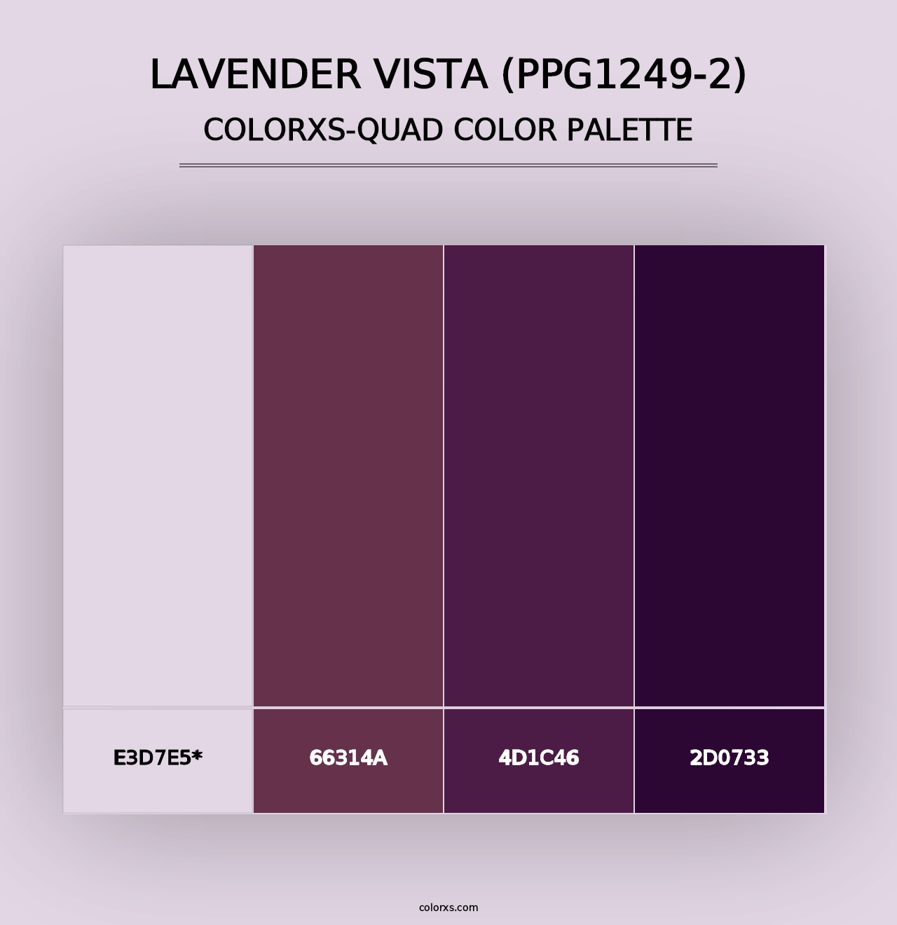 Lavender Vista (PPG1249-2) - Colorxs Quad Palette