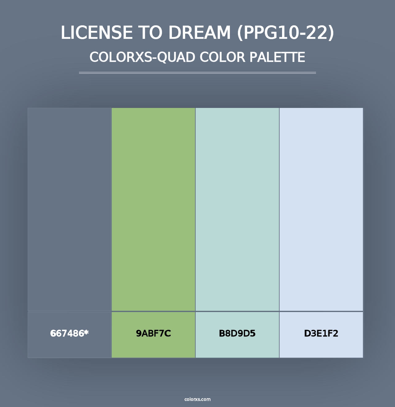 License To Dream (PPG10-22) - Colorxs Quad Palette