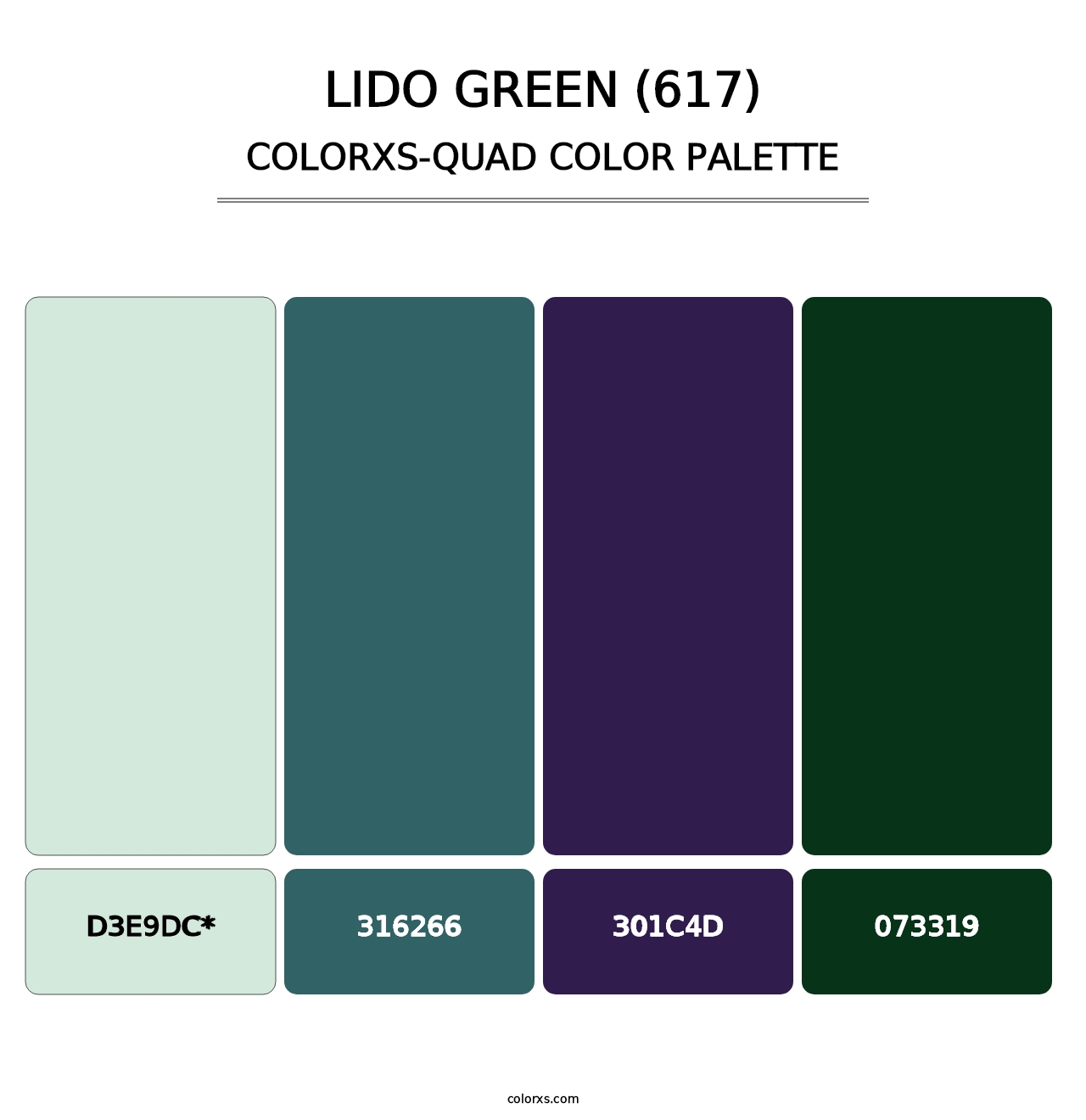 Lido Green (617) - Colorxs Quad Palette