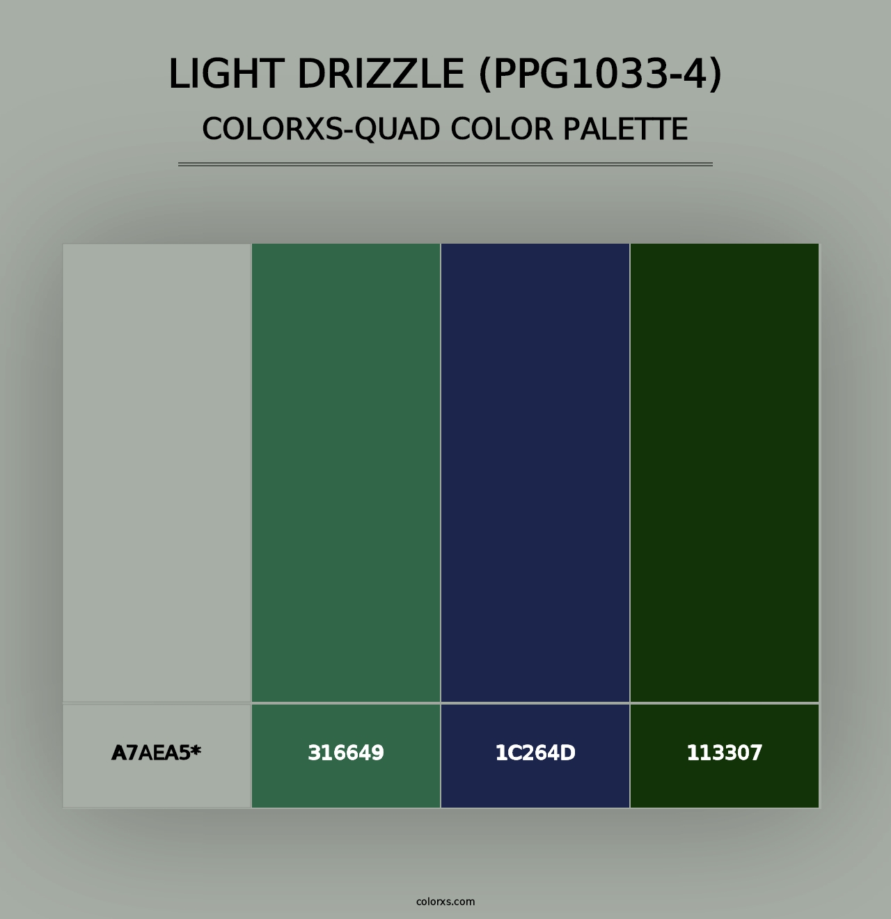 Light Drizzle (PPG1033-4) - Colorxs Quad Palette