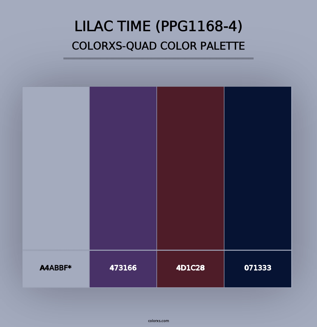 Lilac Time (PPG1168-4) - Colorxs Quad Palette