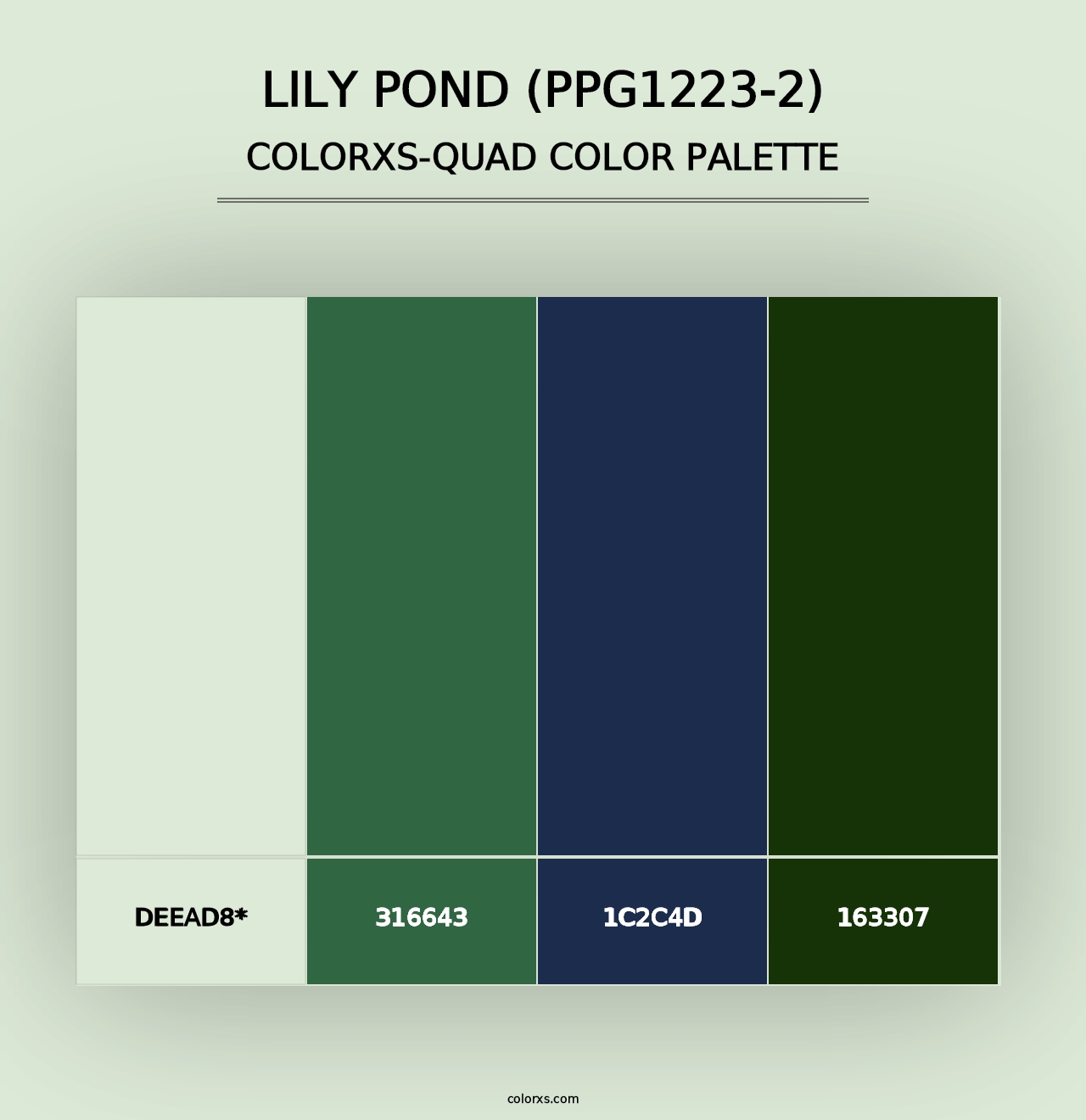 Lily Pond (PPG1223-2) - Colorxs Quad Palette